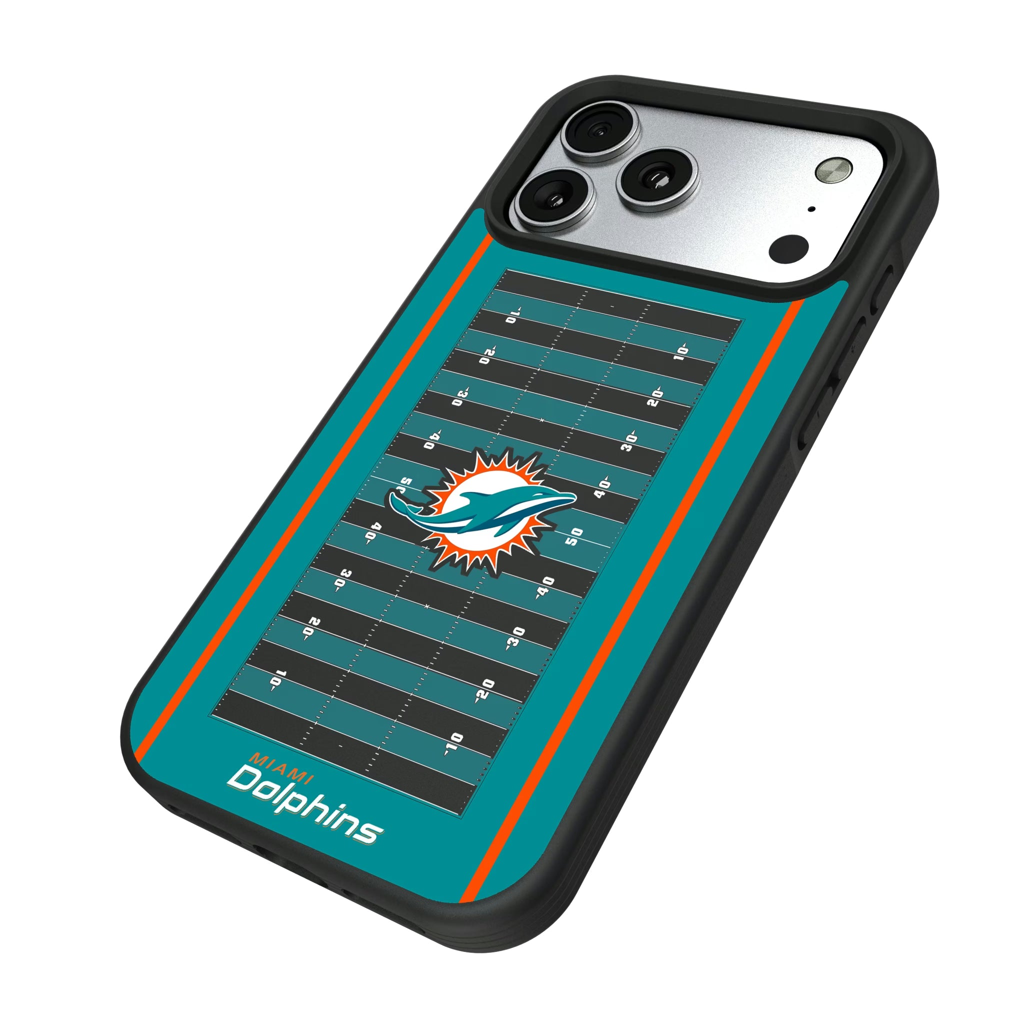 Miami Dolphins Field iPhone Bump Phone Case for Apple iPhone - Isometric View#Device_iPhone 17 Pro Max