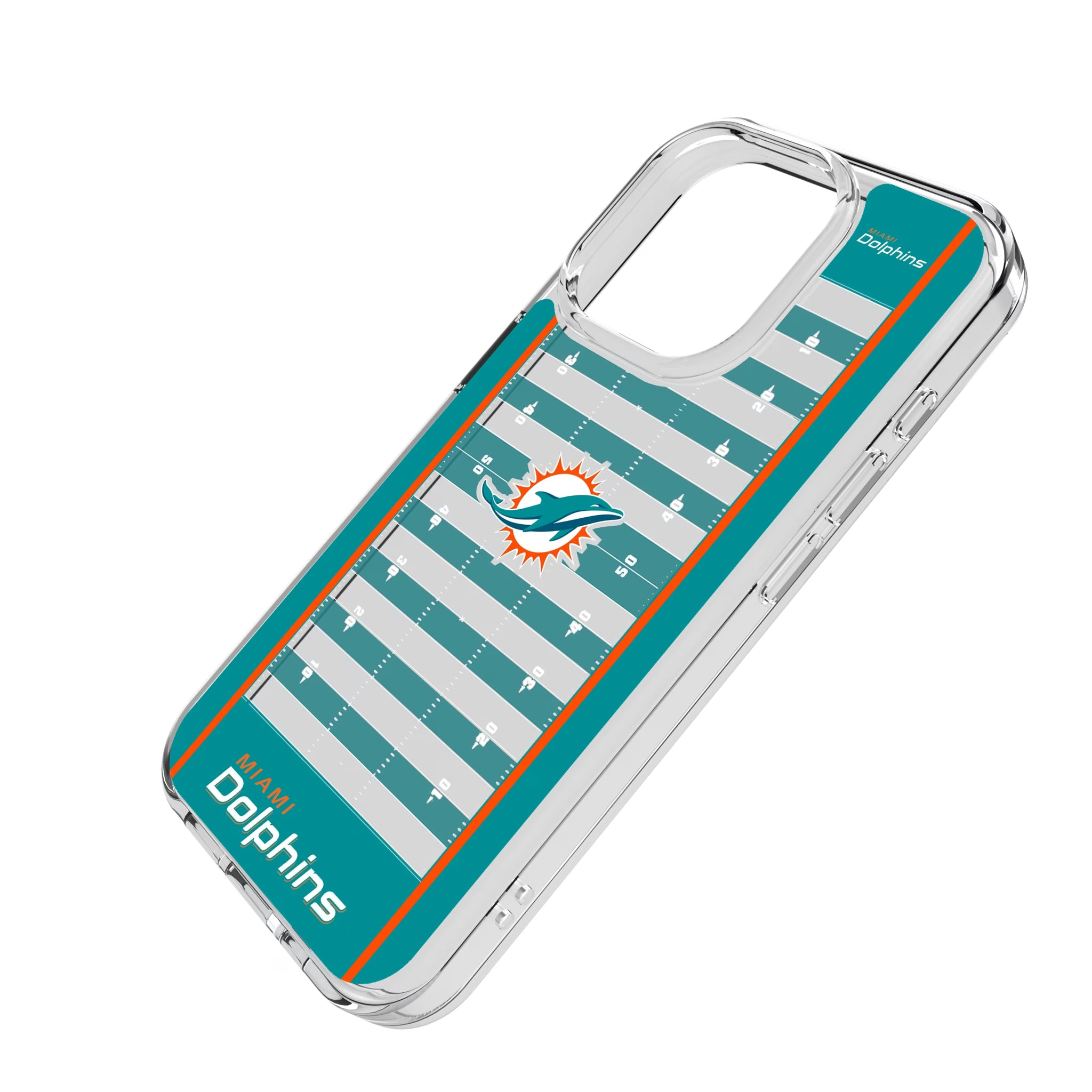 Miami Dolphins Field iPhone Clear Phone Case for Apple iPhone - Isometric View