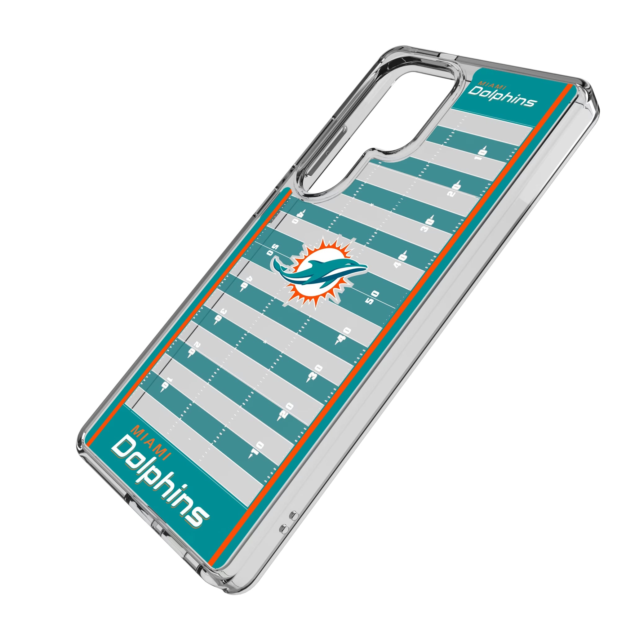 Miami Dolphins Field Galaxy Clear Phone Case for Samsung Galaxy - Isometric View
