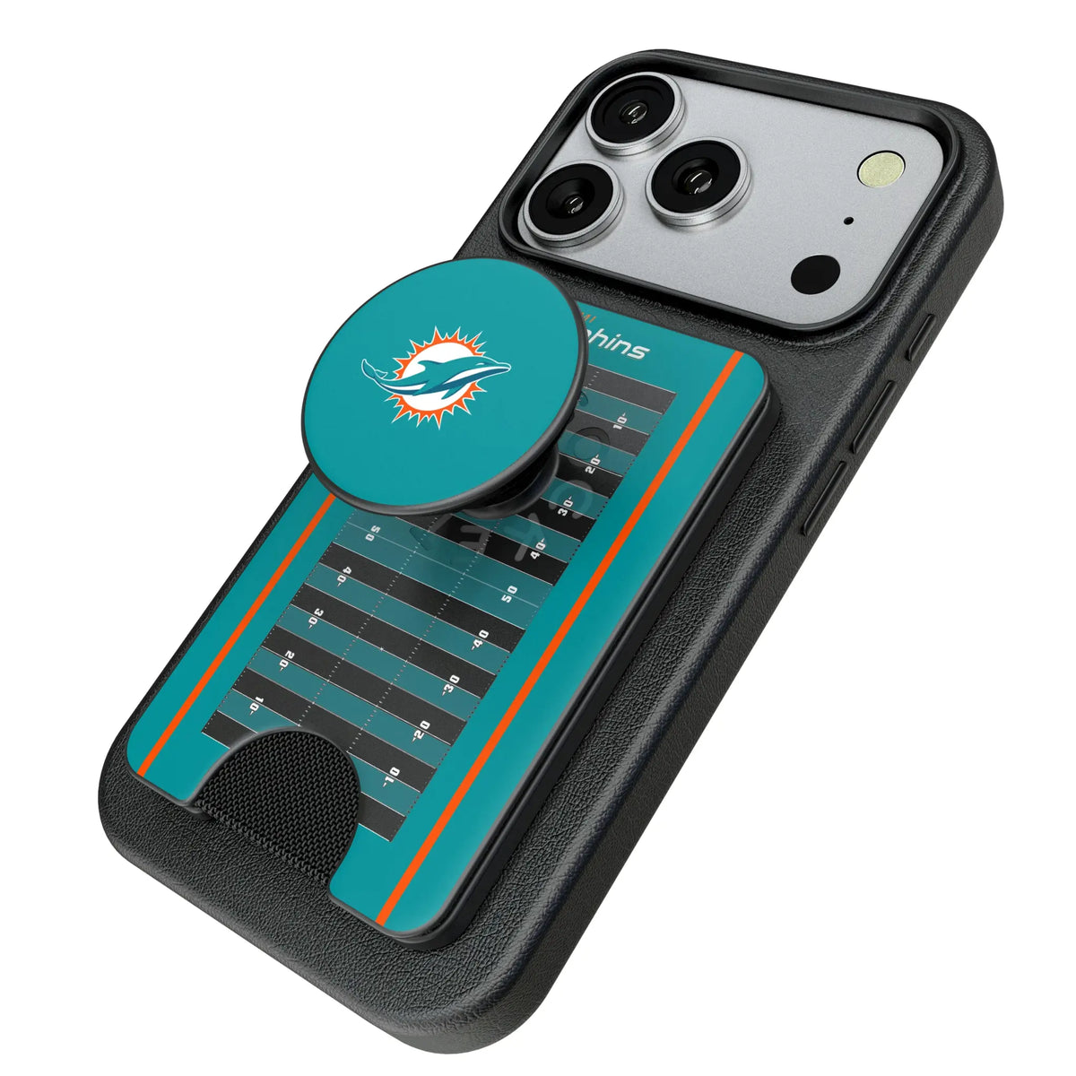 Miami Dolphins Field Popsockets Wallet Magnetic - Isometric View