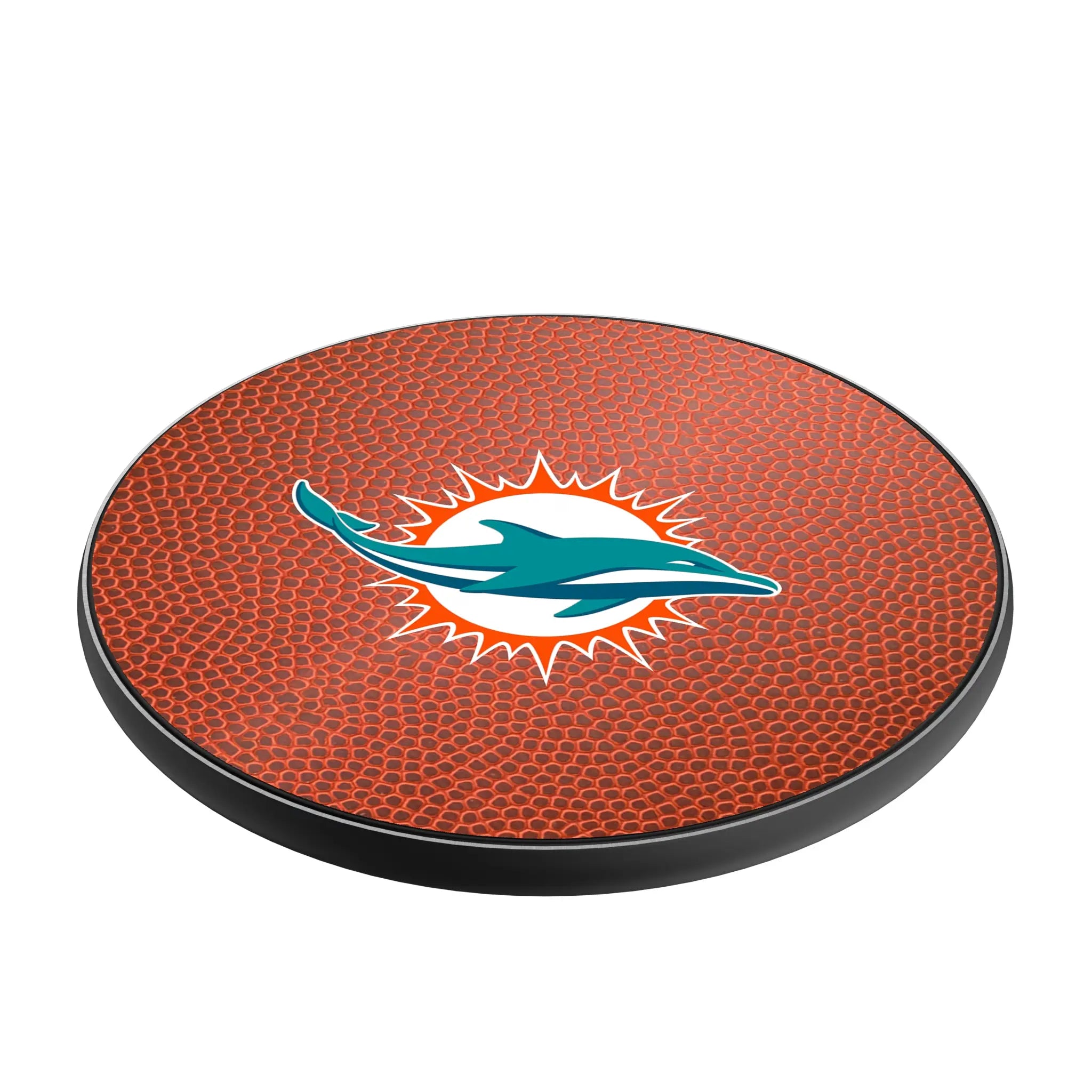 Miami Dolphins Football 15-Watt Wireless Charger - Isometric View