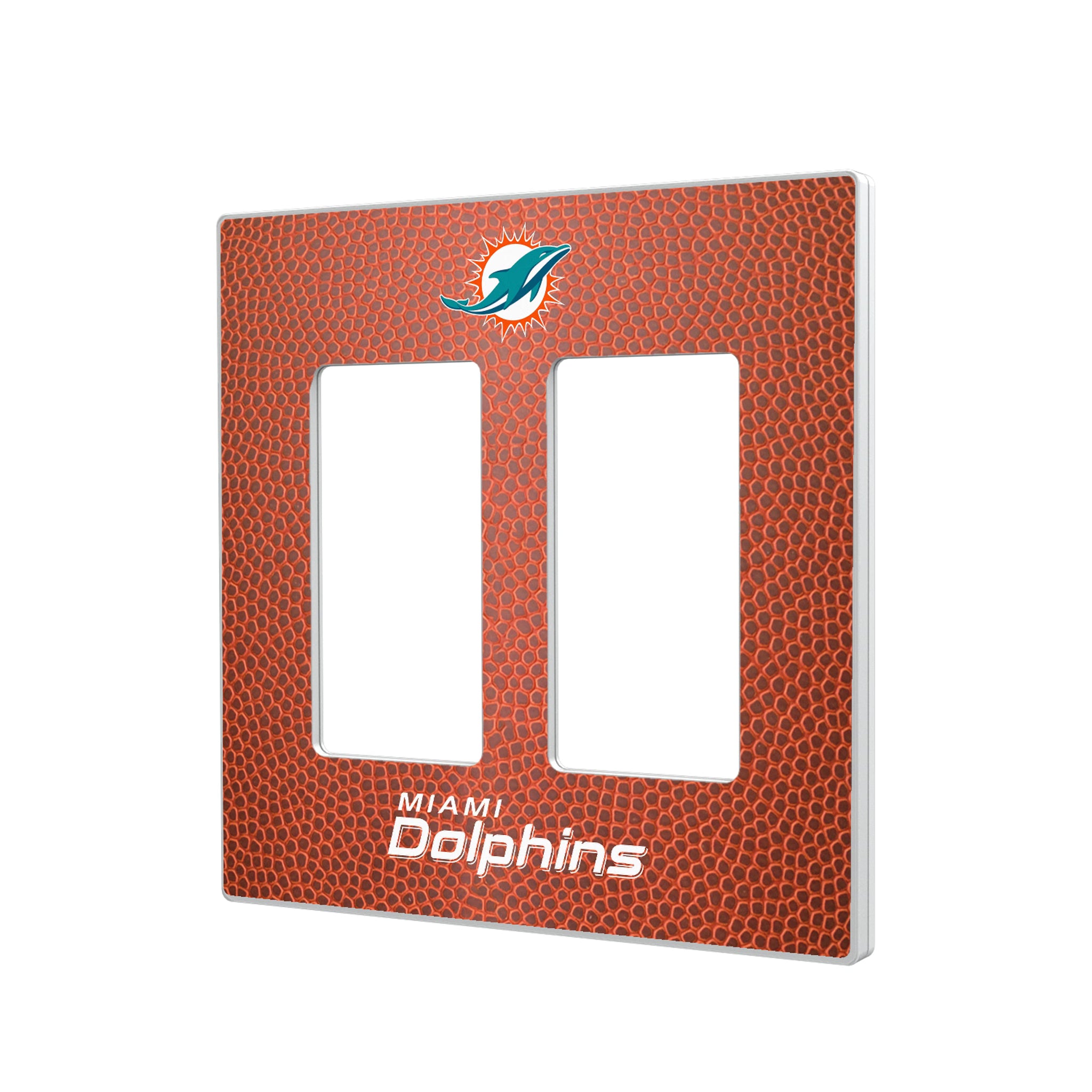 Miami Dolphins Football Hidden-Screw Light Switch Plate#Style_Double Rocker