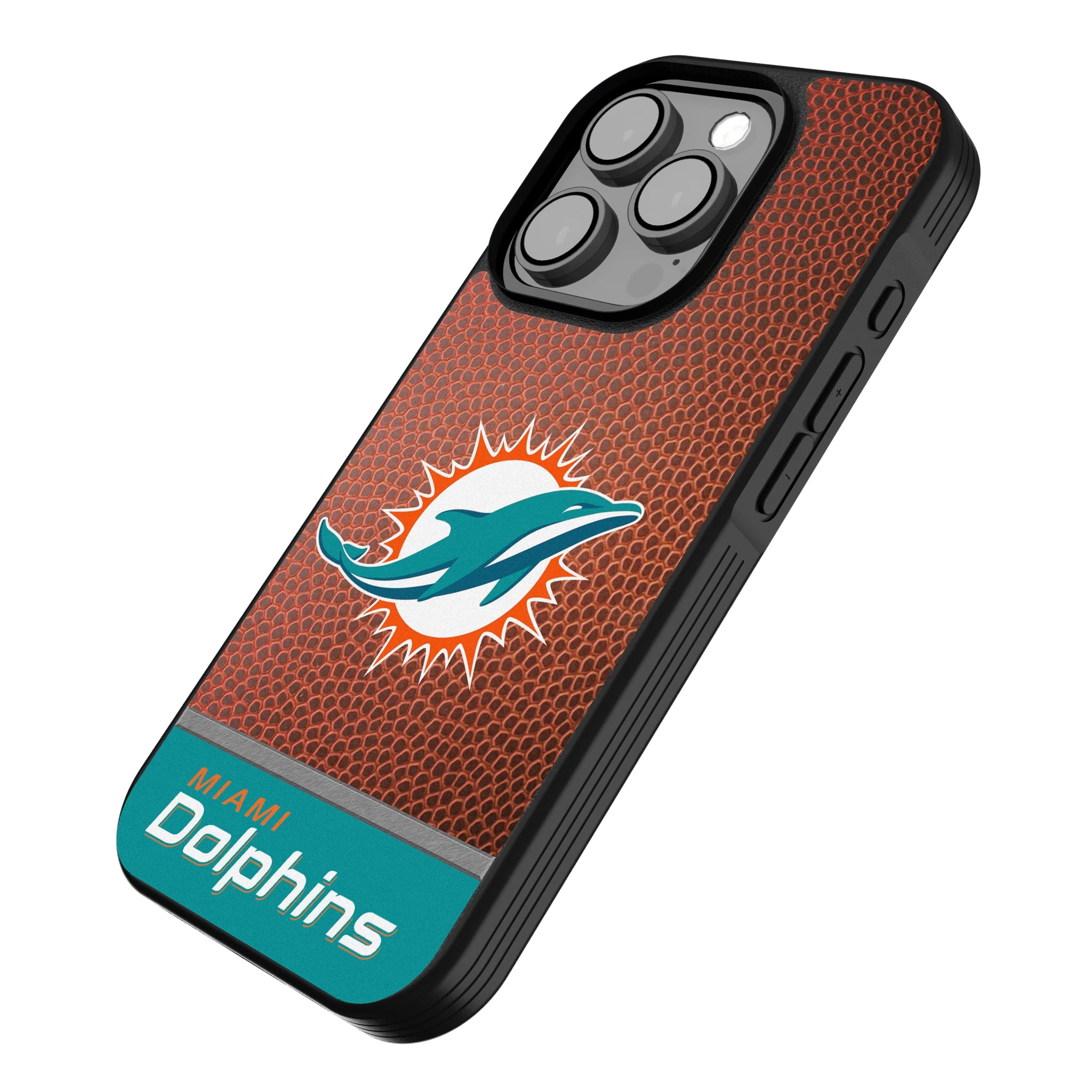 Miami Dolphins Football Wordmark iPhone Bump Phone Case for Apple iPhone - Isometric View