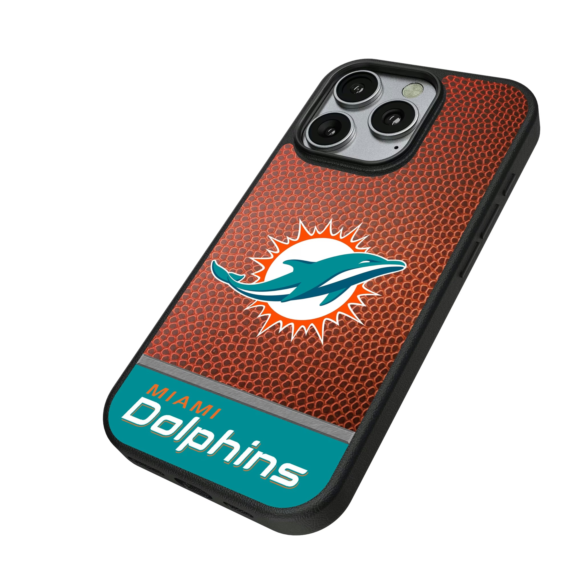 Miami Dolphins Football Wordmark iPhone MagSafe Compatible Phone Case for Apple iPhone - Isometric View