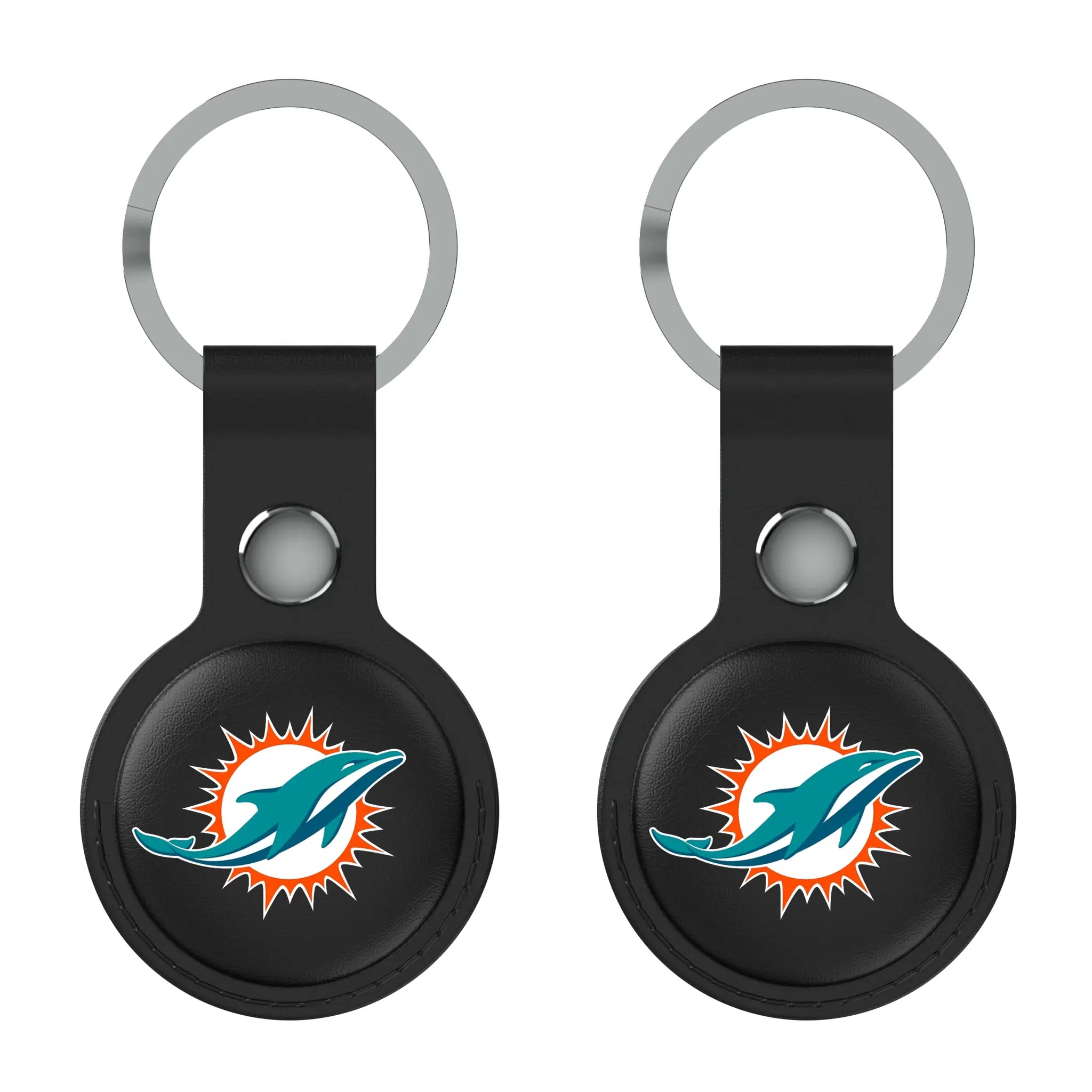 Miami Dolphins Insignia AirTag Black Airtag Holder 2-Pack