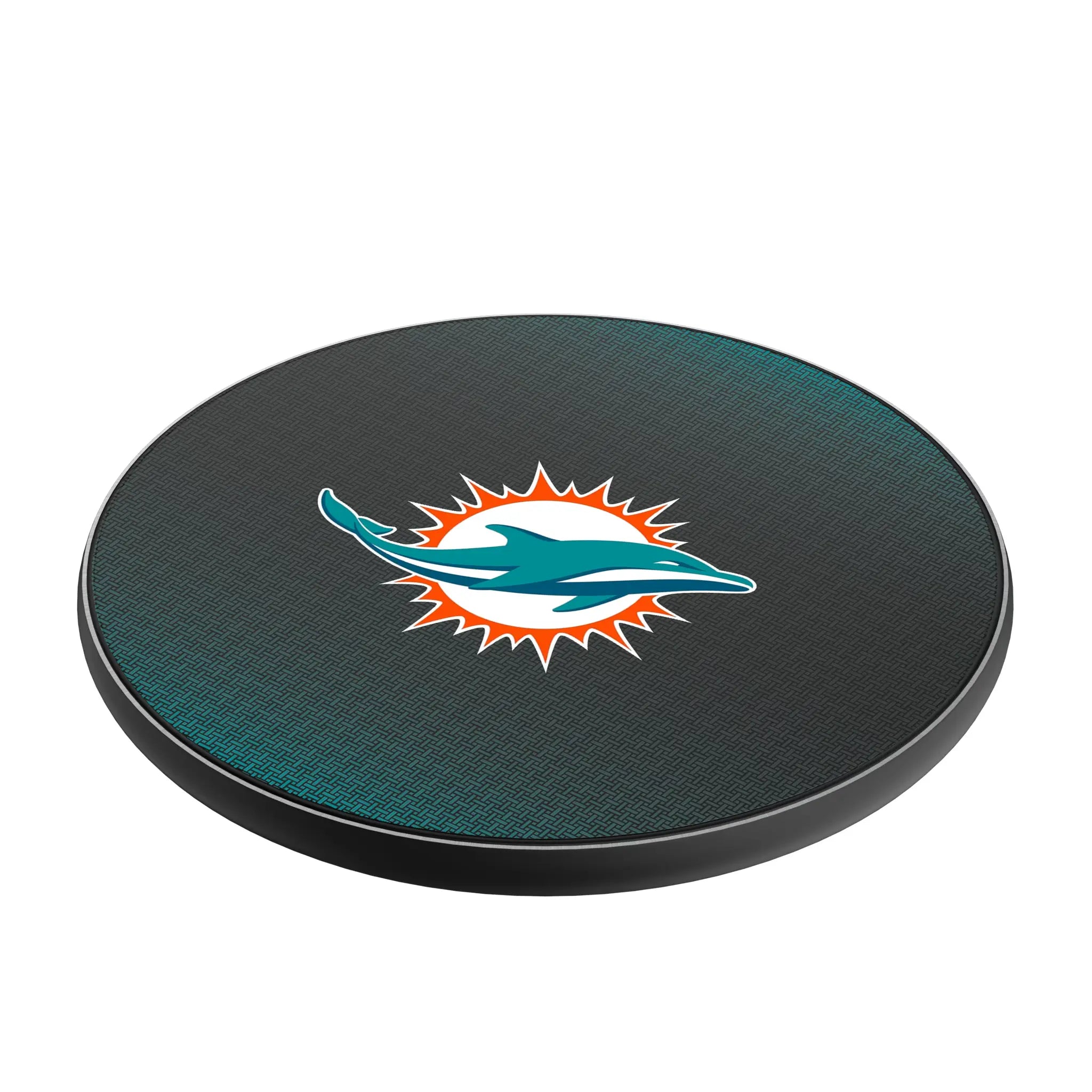 Miami Dolphins Linen 15-Watt Wireless Charger - Isometric View