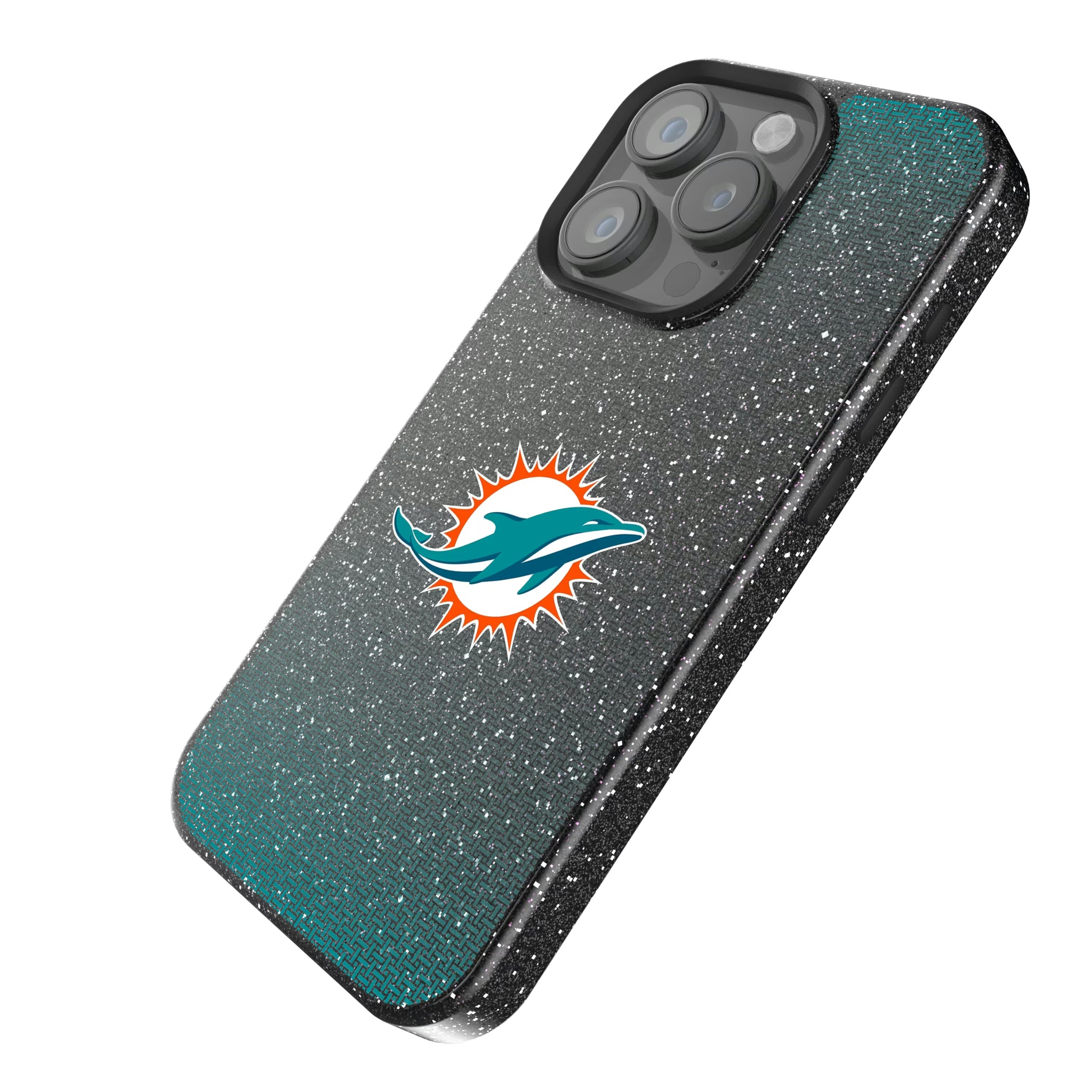 Miami Dolphins Linen iPhone Bling Phone Case for Apple iPhone - Isometric View
