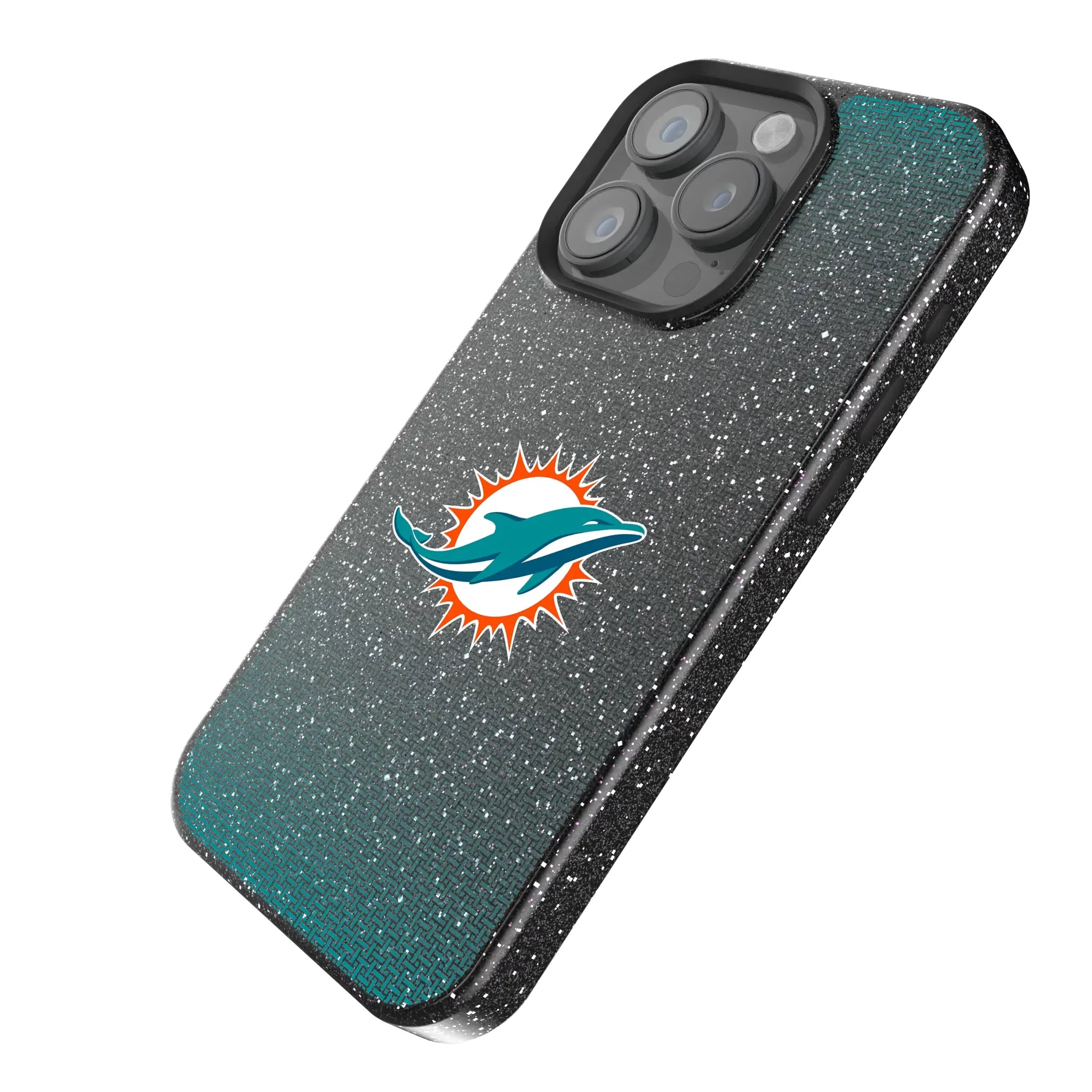 Miami Dolphins Linen iPhone Bling Phone Case for Apple iPhone - Isometric View