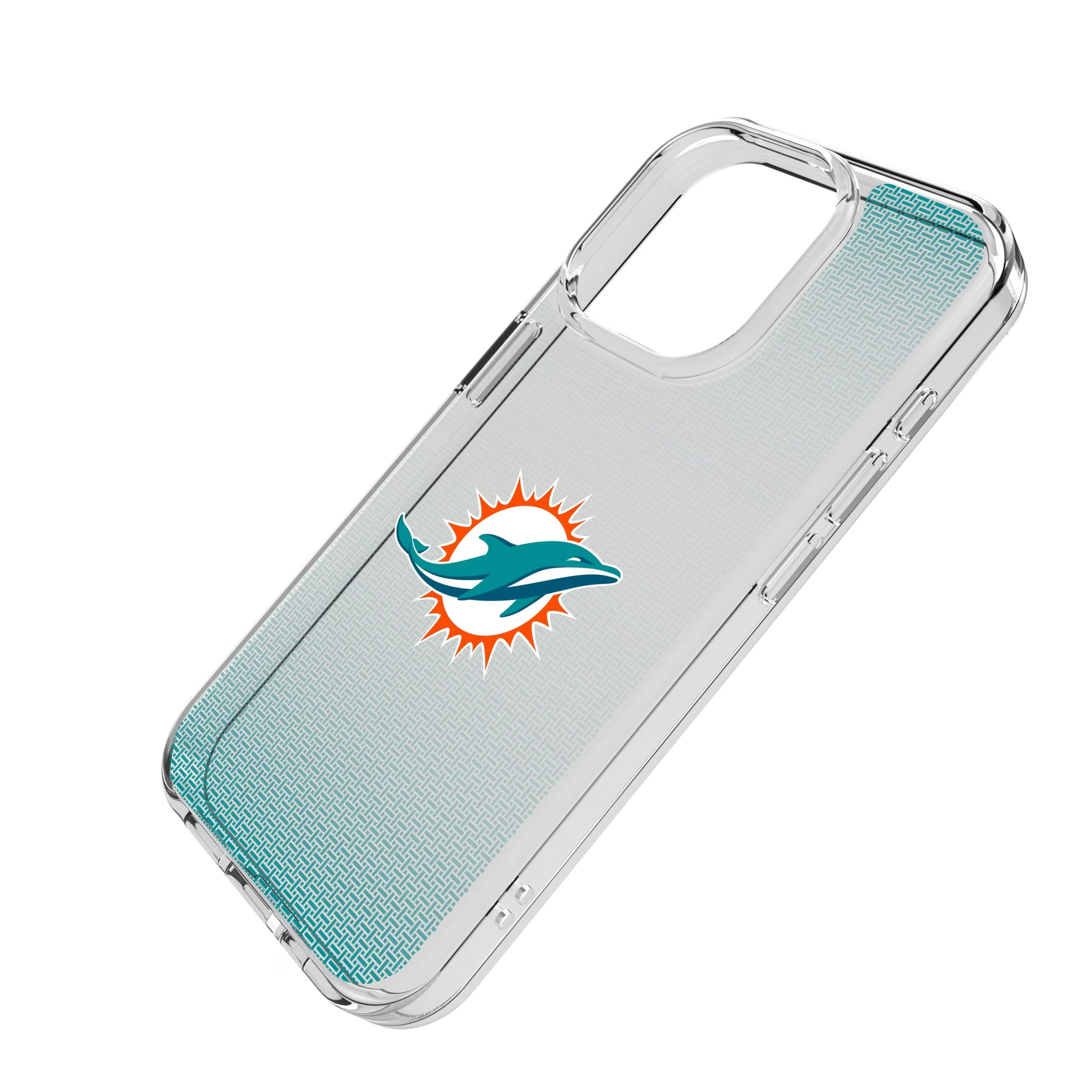 Miami Dolphins Linen iPhone Clear Phone Case for Apple iPhone - Isometric View