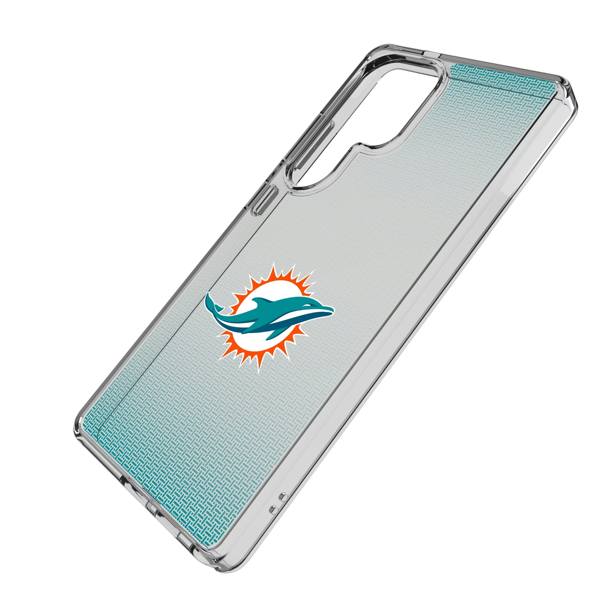 Miami Dolphins Linen Galaxy Clear Phone Case for Samsung Galaxy - Isometric View