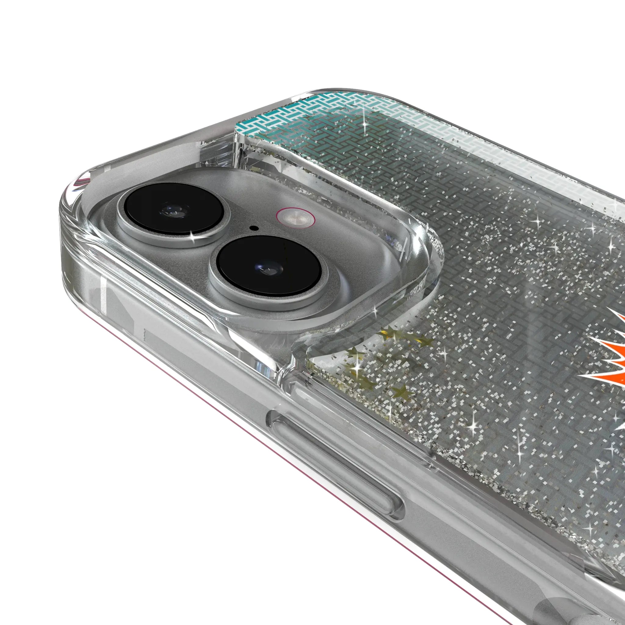 Miami Dolphins Linen iPhone Glitter Phone Case for Apple iPhone - Detail