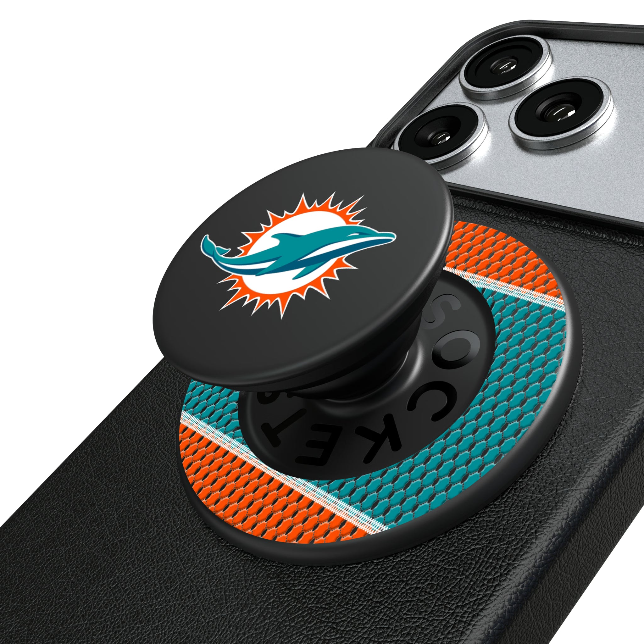 Miami Dolphins Mesh Popsockets Round Magnetic
