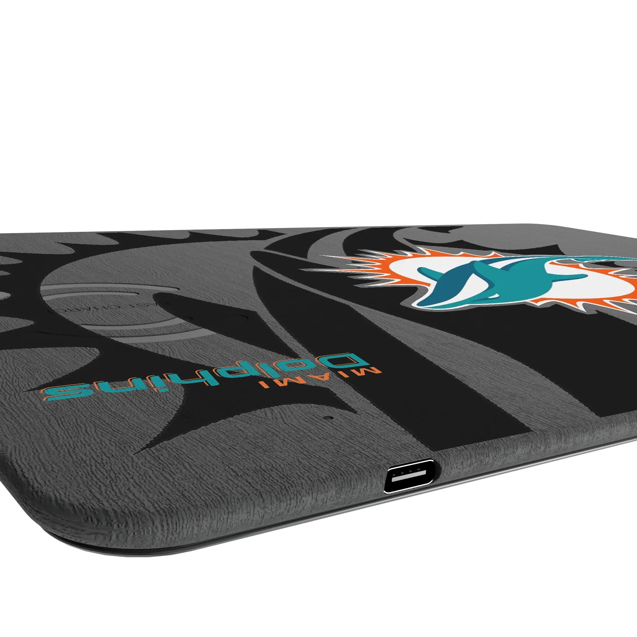 Miami Dolphins Monocolor Tilt 15-Watt Wireless Charger and Mouse Pad