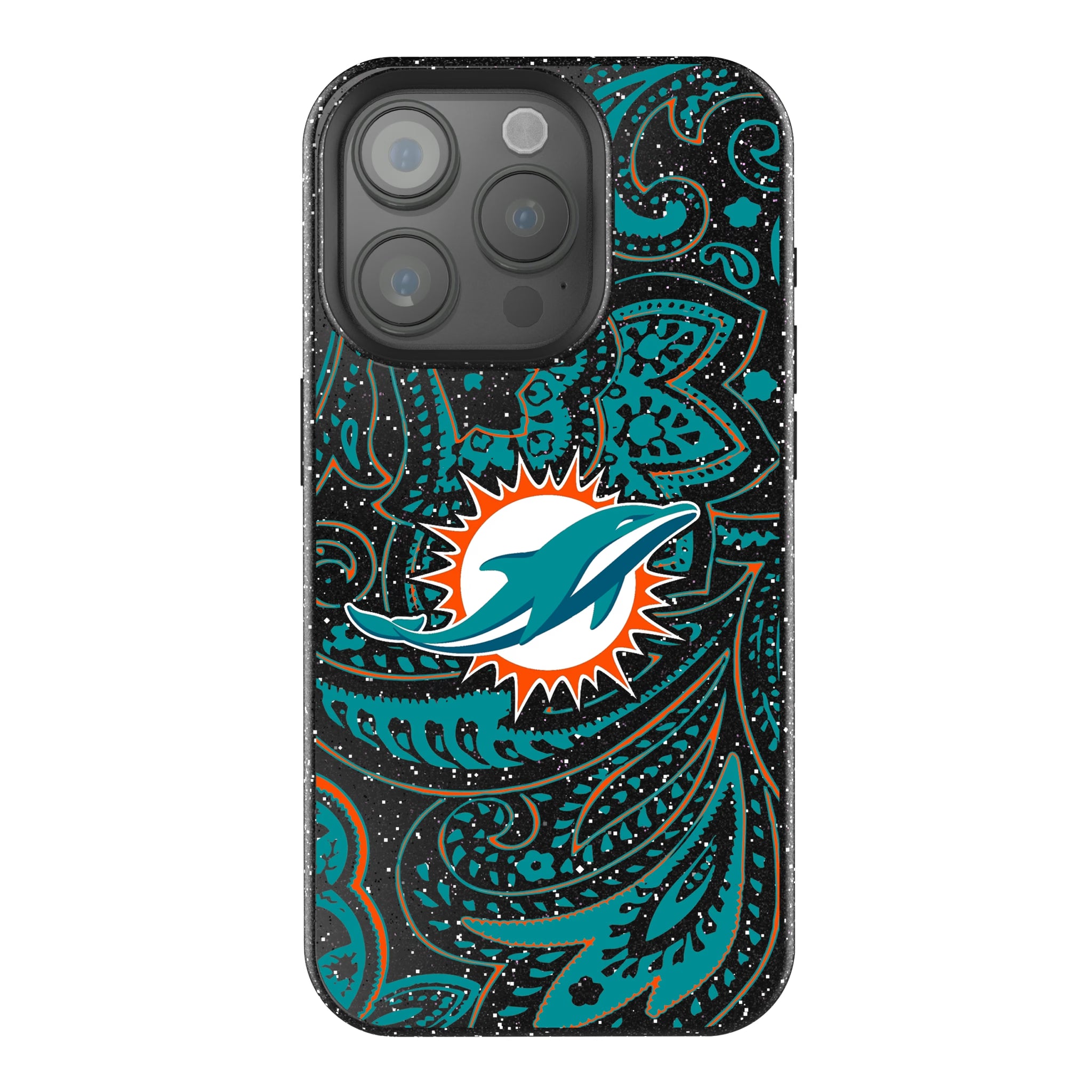 Miami Dolphins Paisley iPhone Bling Phone Case for Apple iPhone