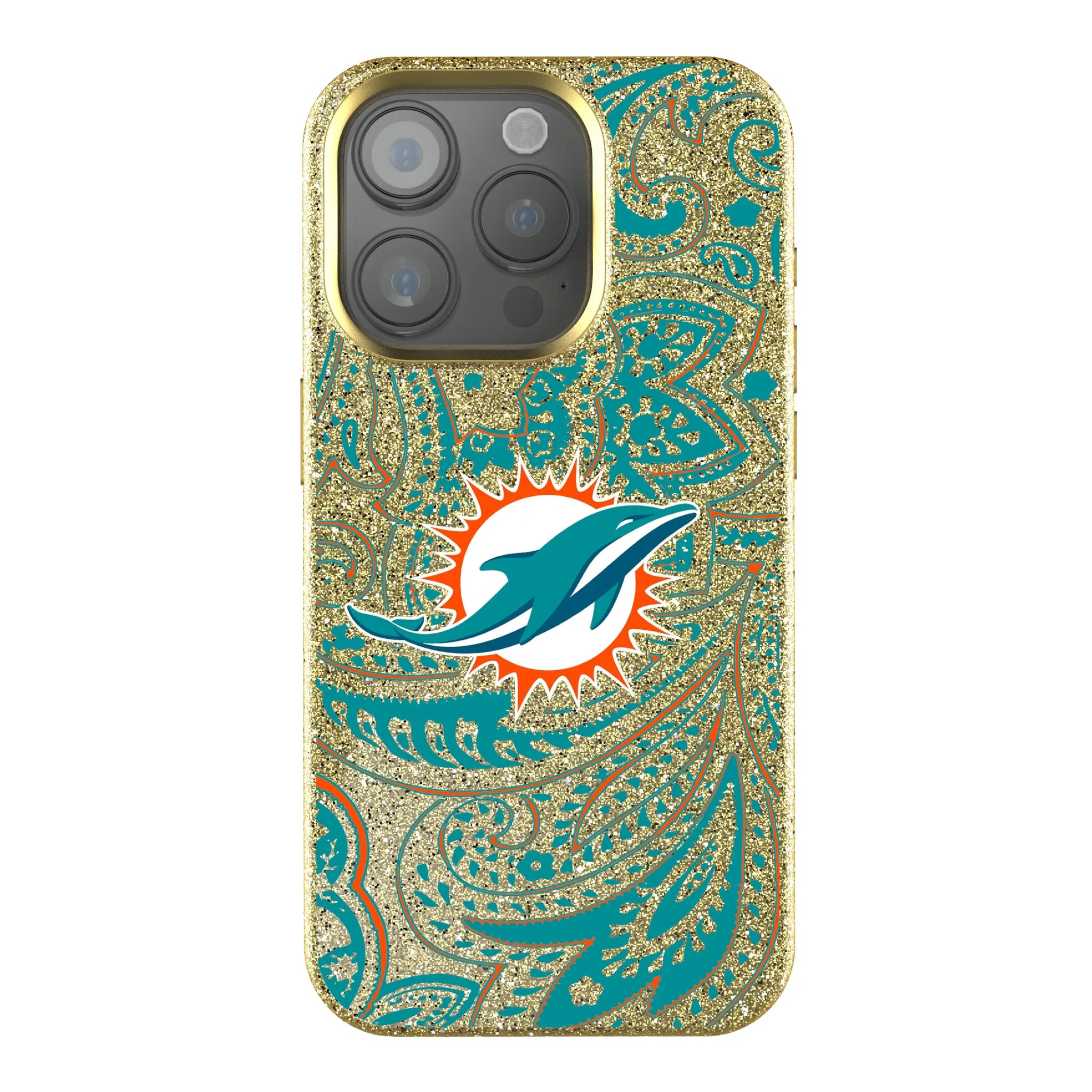 Miami Dolphins Paisley iPhone Bling Phone Case for Apple iPhone