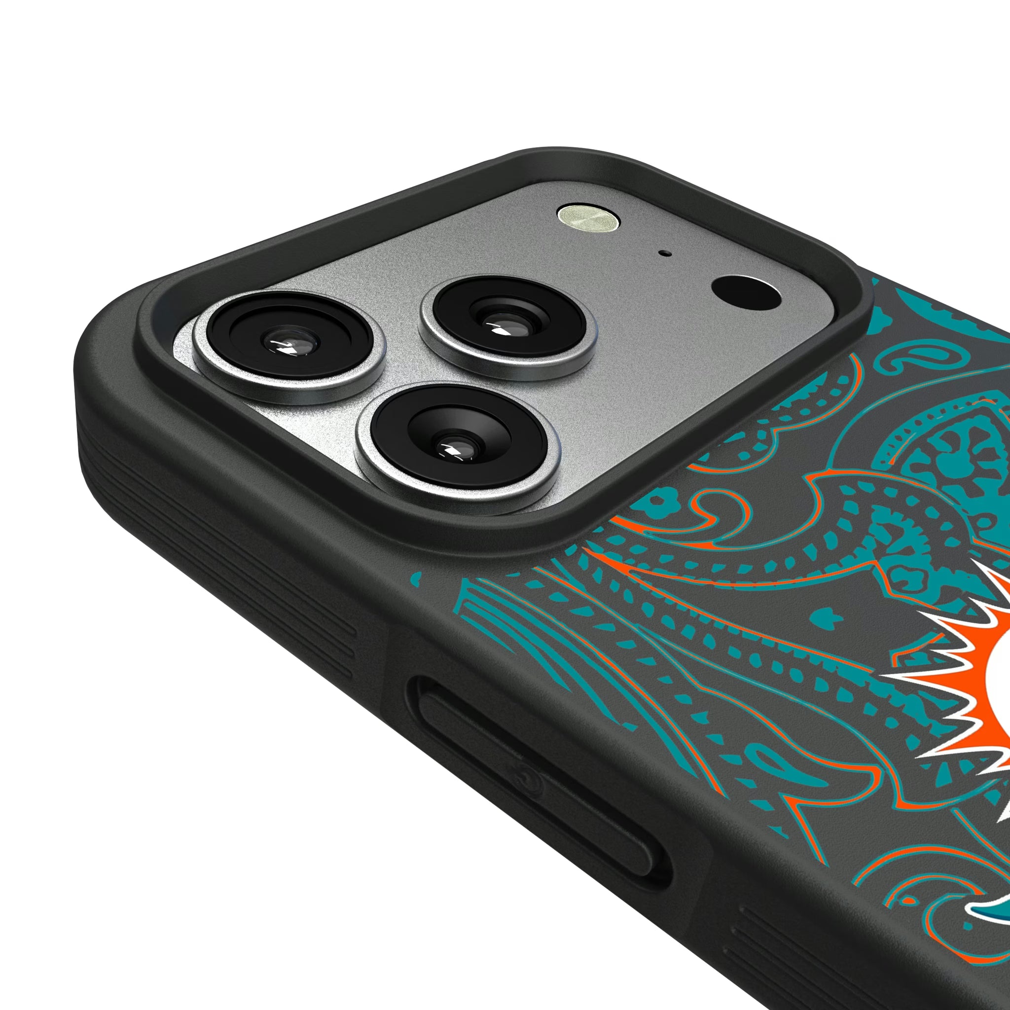 Miami Dolphins Paisley iPhone Bump Phone Case for Apple iPhone - Detail#Device_iPhone 17 Pro