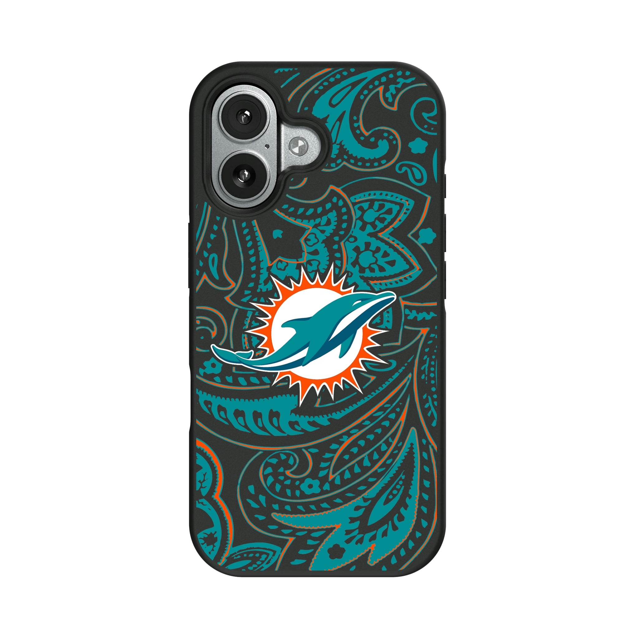 Miami Dolphins Paisley iPhone Bump Phone Case for Apple iPhone#Device_iPhone 17