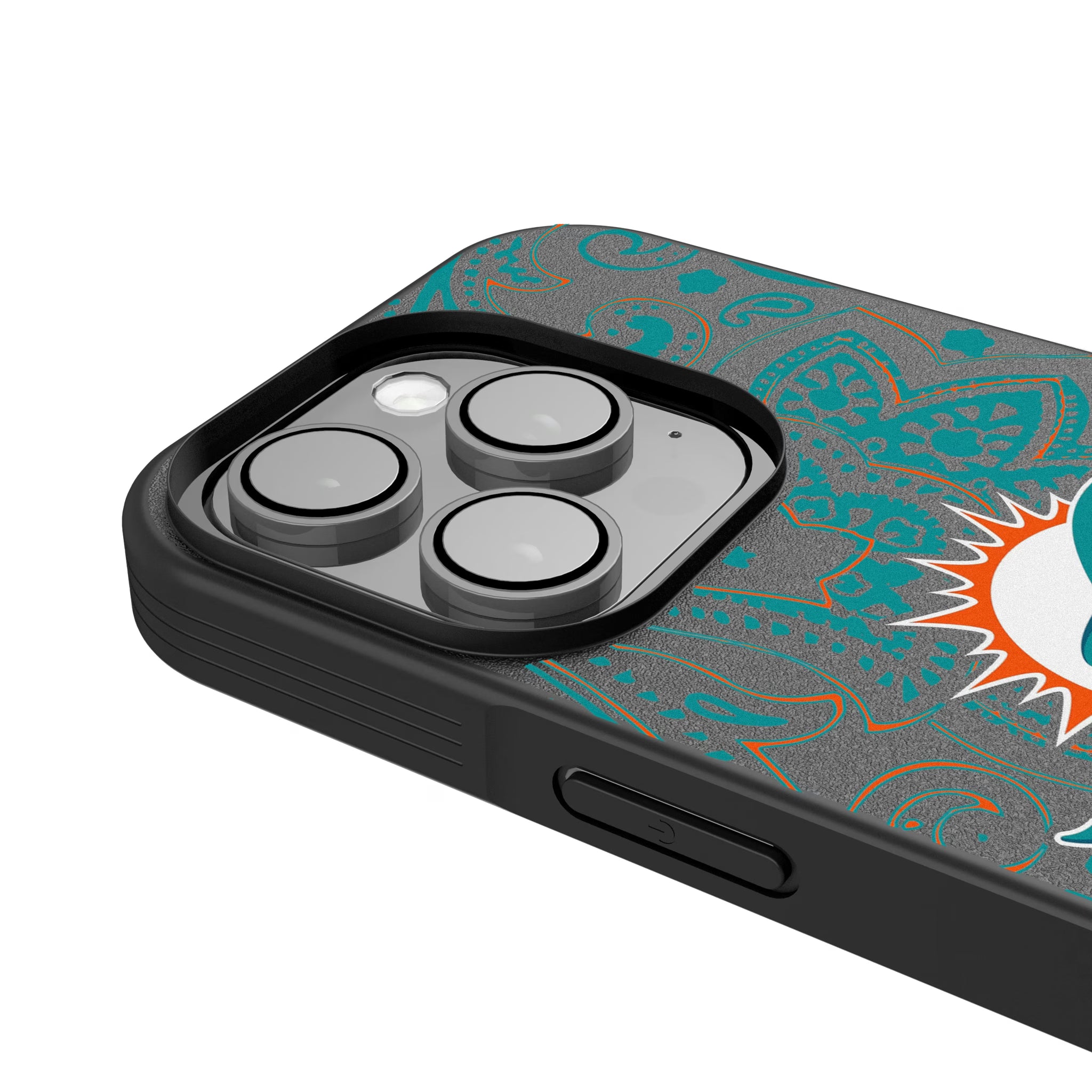 Miami Dolphins Paisley iPhone Bump Phone Case for Apple iPhone - Detail