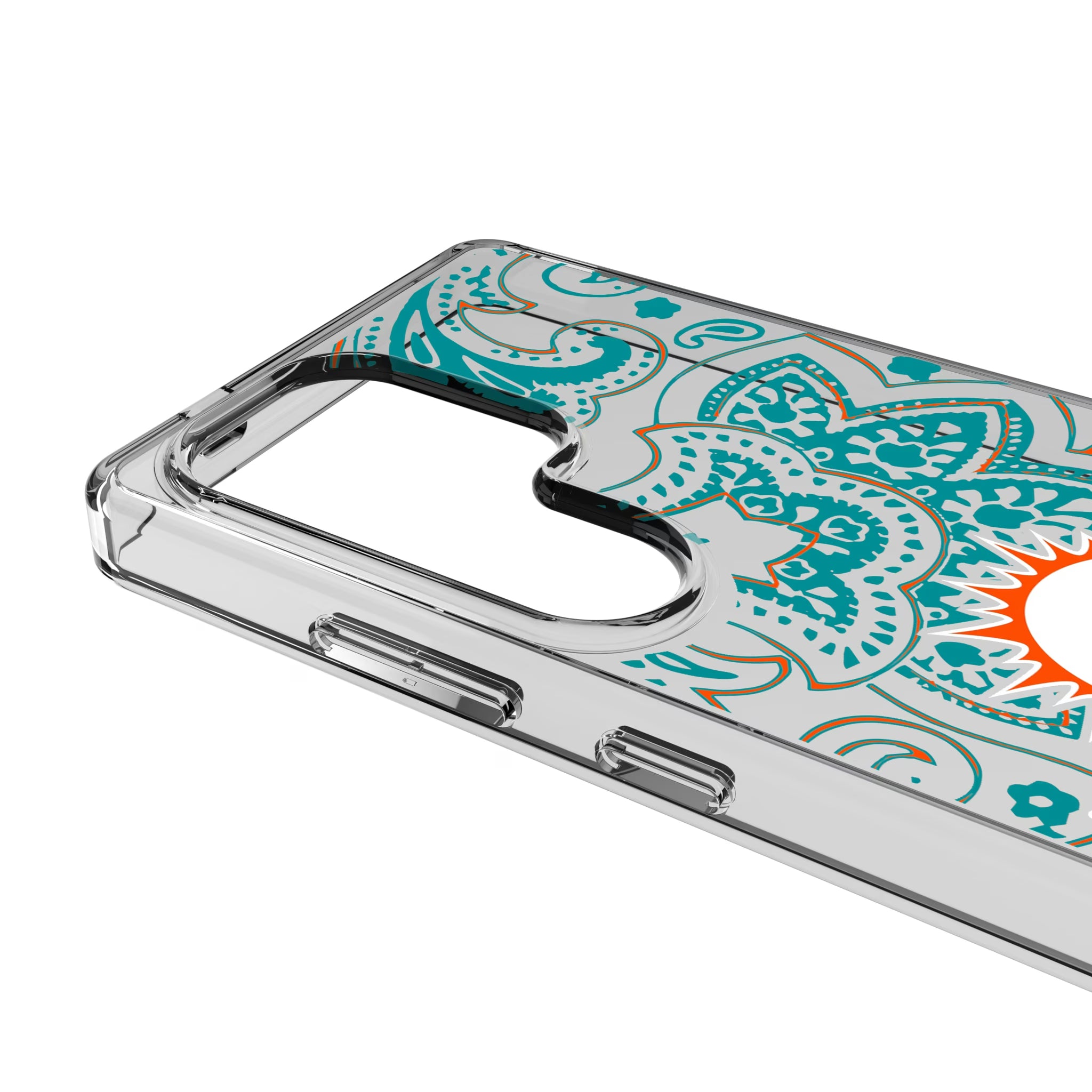 Miami Dolphins Paisley Galaxy Clear Phone Case for Samsung Galaxy - Detail