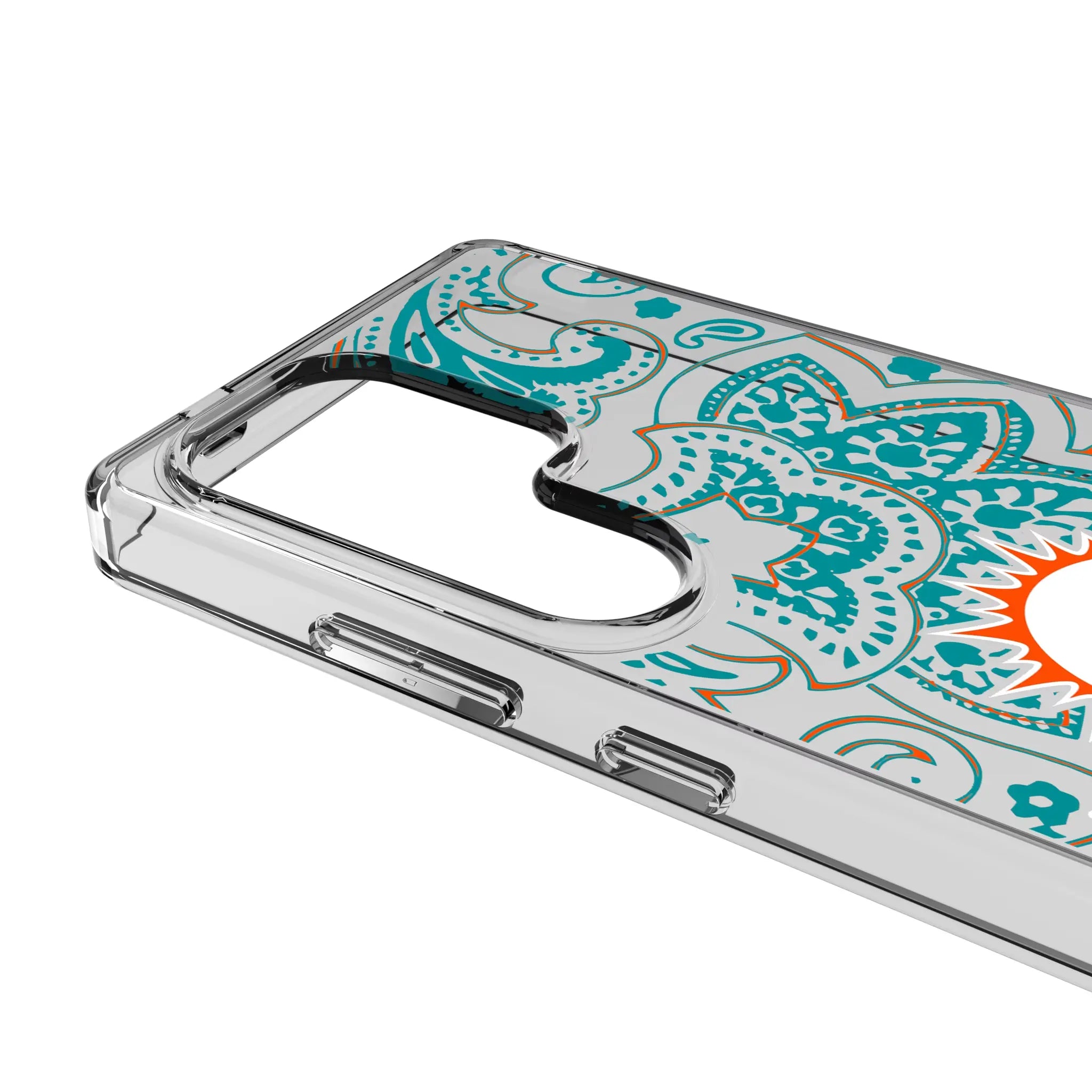 Miami Dolphins Paisley Galaxy Clear Phone Case for Samsung Galaxy - Detail#Device_Galaxy S25 Ultra