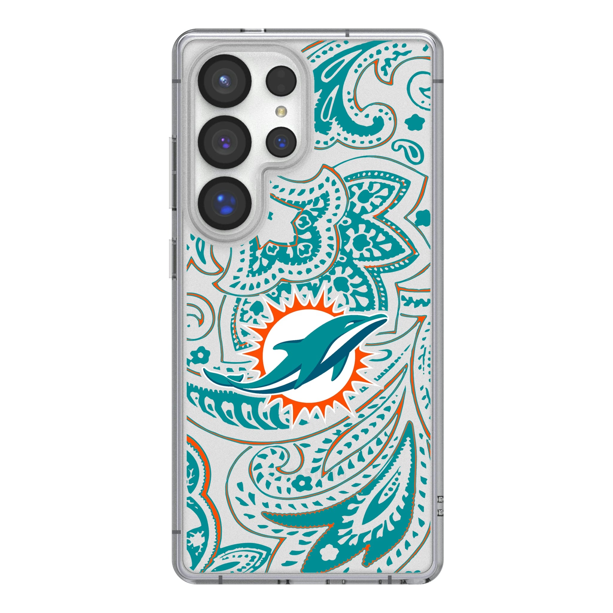 Miami Dolphins Paisley Galaxy Clear Phone Case for Samsung Galaxy