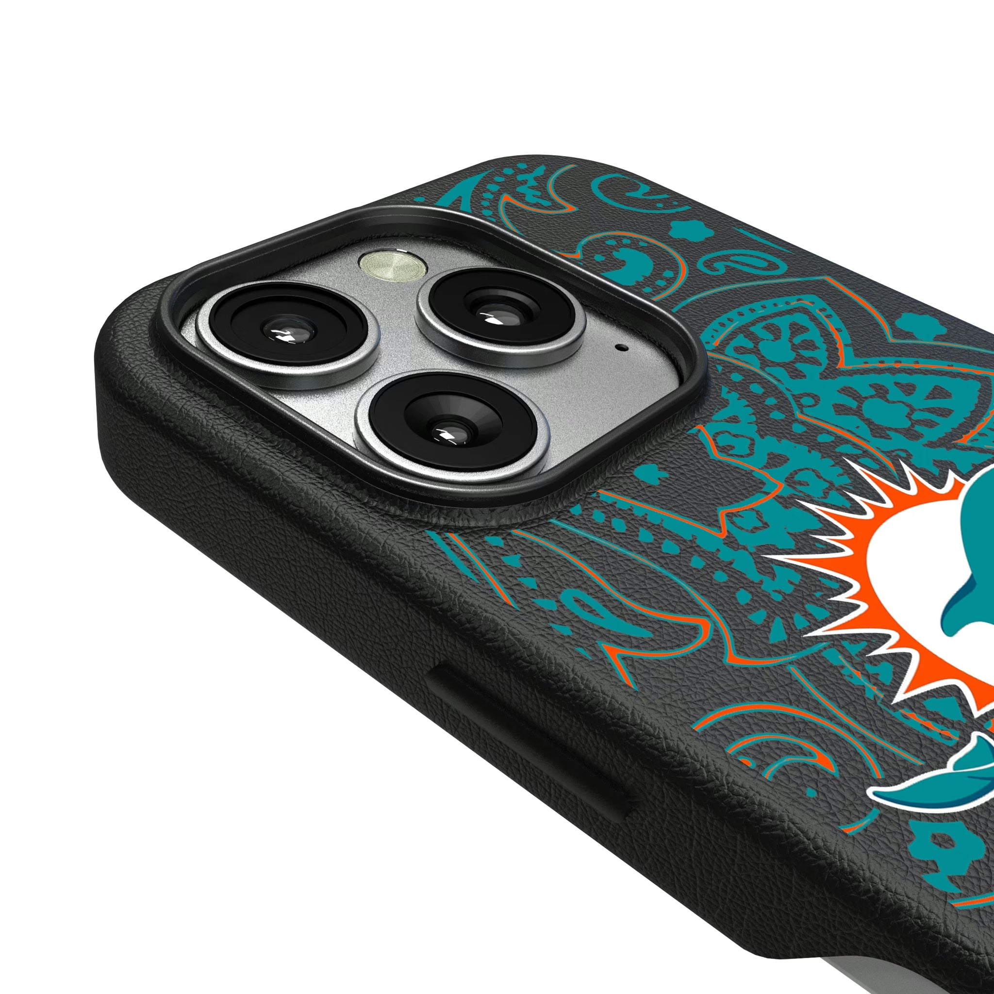 Miami Dolphins Paisley iPhone MagSafe Compatible Phone Case for Apple iPhone - Detail