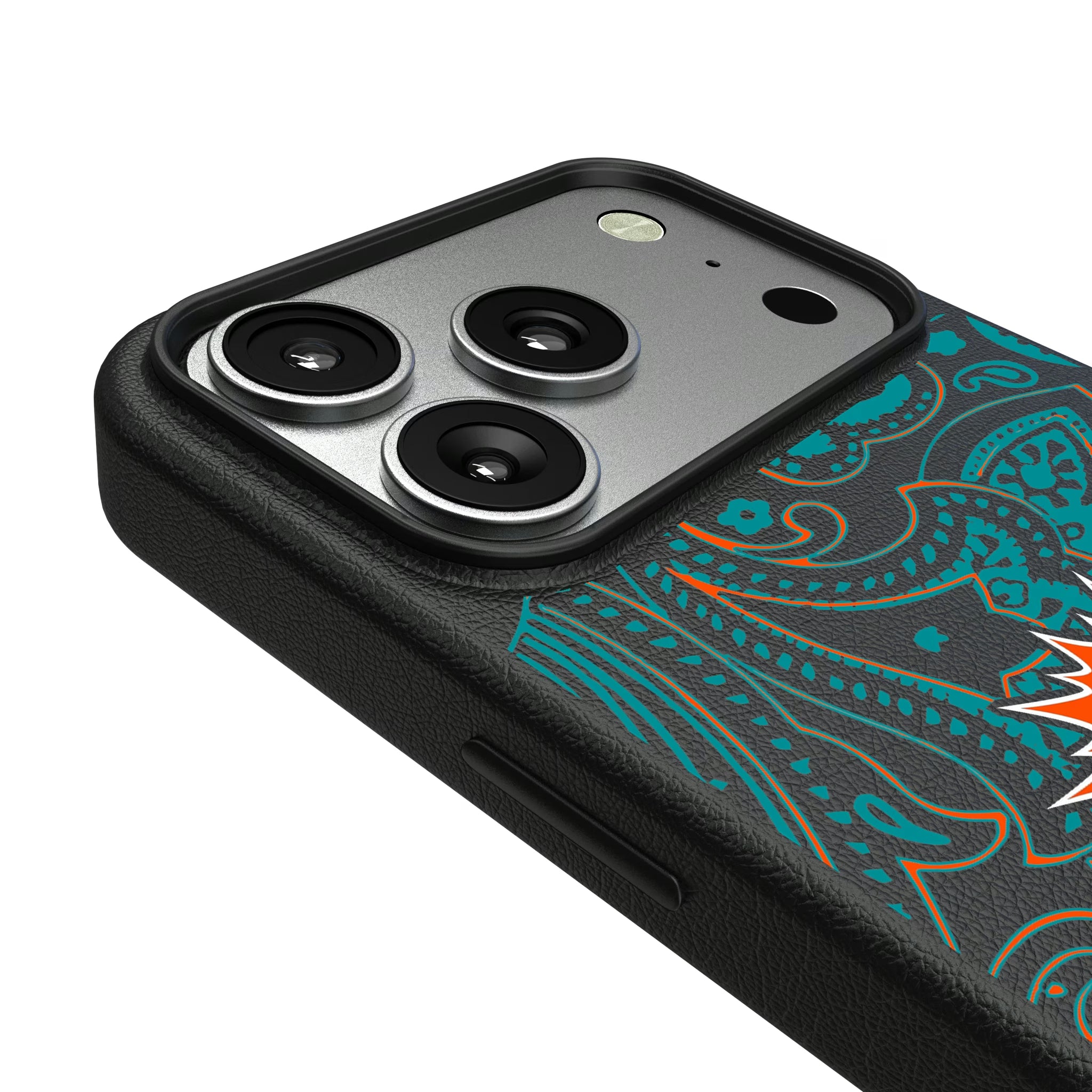Miami Dolphins Paisley iPhone MagSafe Compatible Phone Case for Apple iPhone - Detail#Device_iPhone 17 Pro