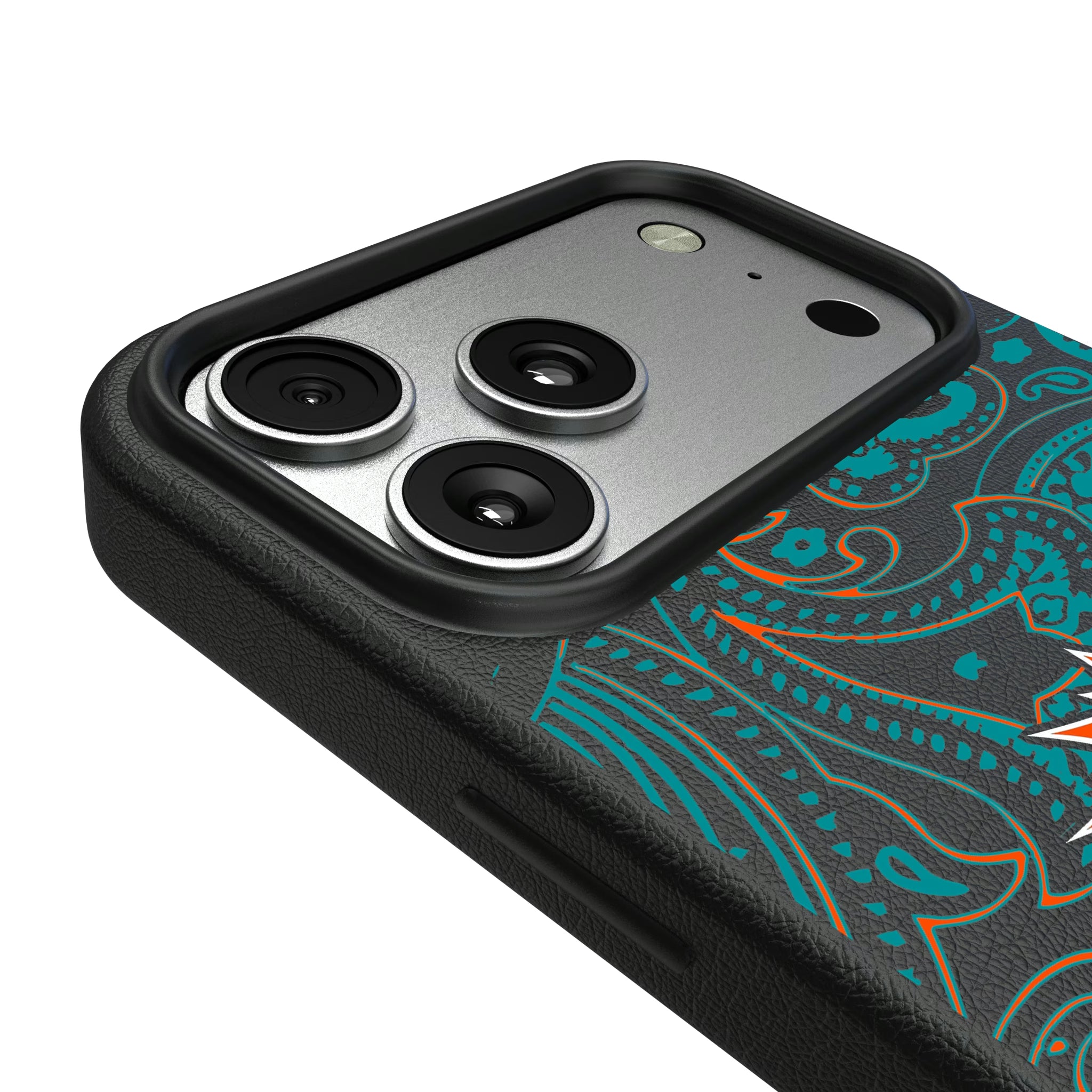 Miami Dolphins Paisley iPhone MagSafe Compatible Phone Case for Apple iPhone - Detail#Device_iPhone 17 Pro Max