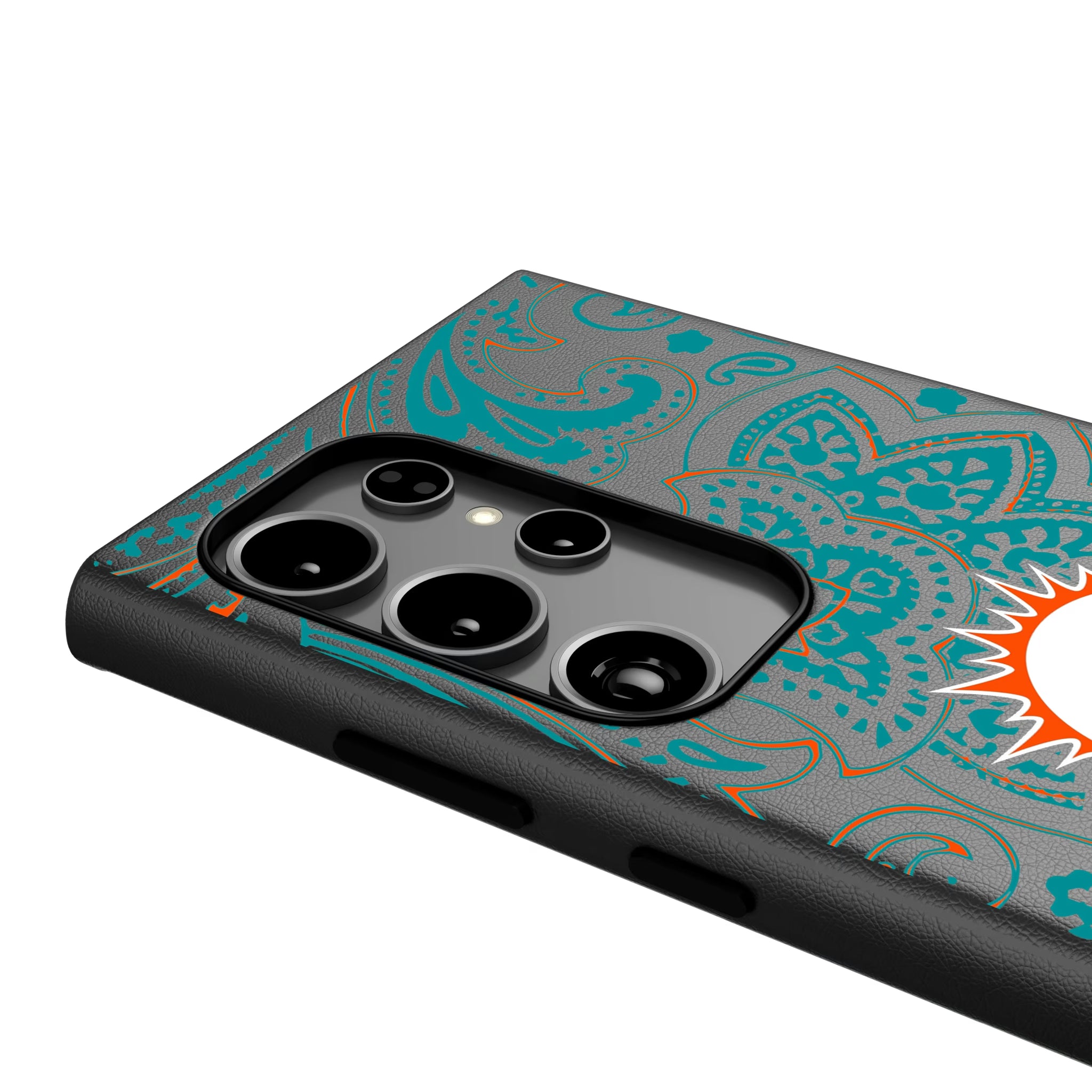 Miami Dolphins Paisley Galaxy MagSafe Compatible Phone Case for Samsung Galaxy - Detail