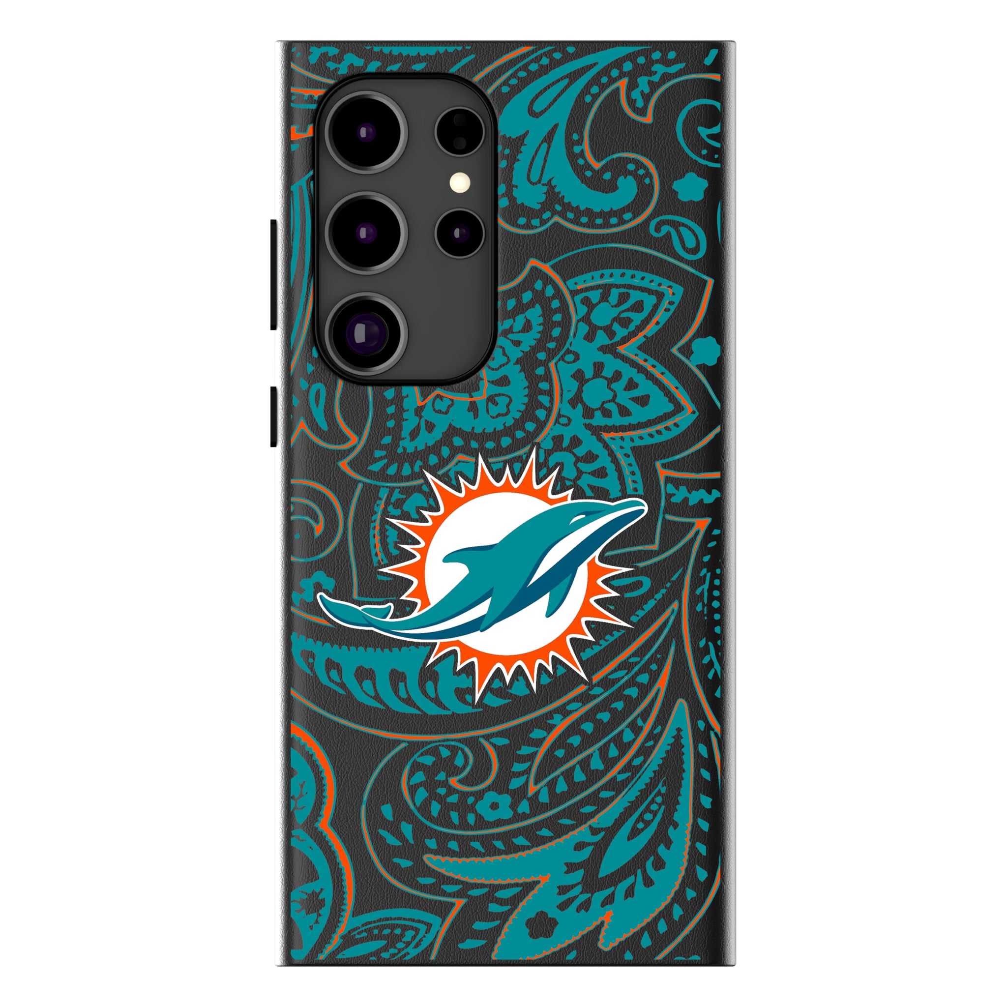 Miami Dolphins Paisley Galaxy MagSafe Compatible Phone Case for Samsung Galaxy