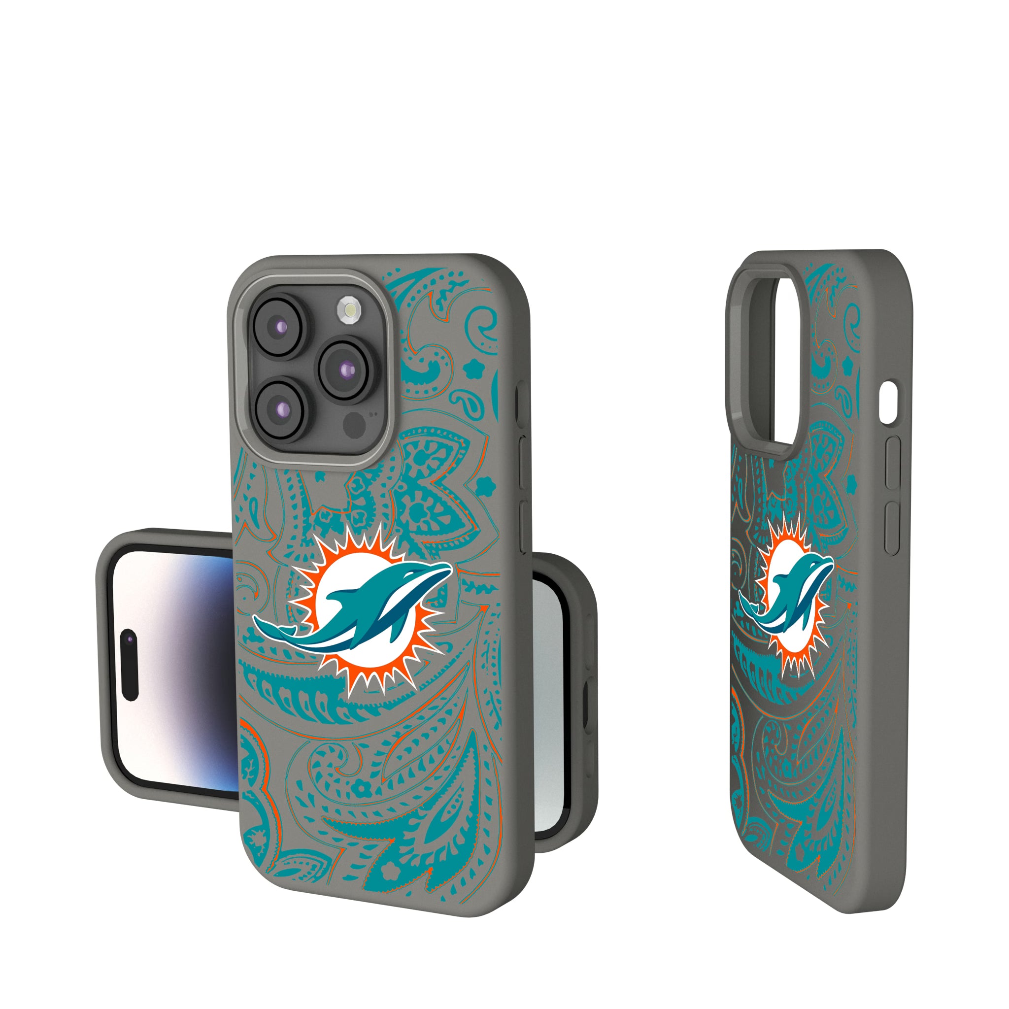 Miami Dolphins Paisley iPhone Soft Touch Phone Case for Apple iPhone
