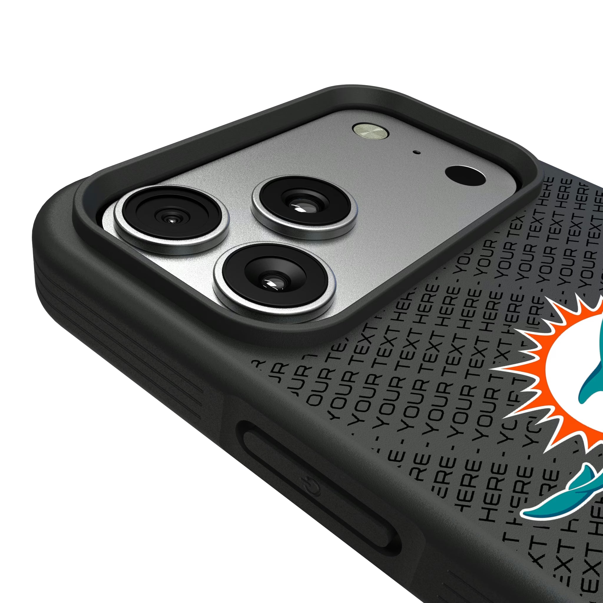 Miami Dolphins Personalized EndZone Plus iPhone Bump Phone Case for Apple iPhone - Detail#Device_iPhone 17 Pro Max