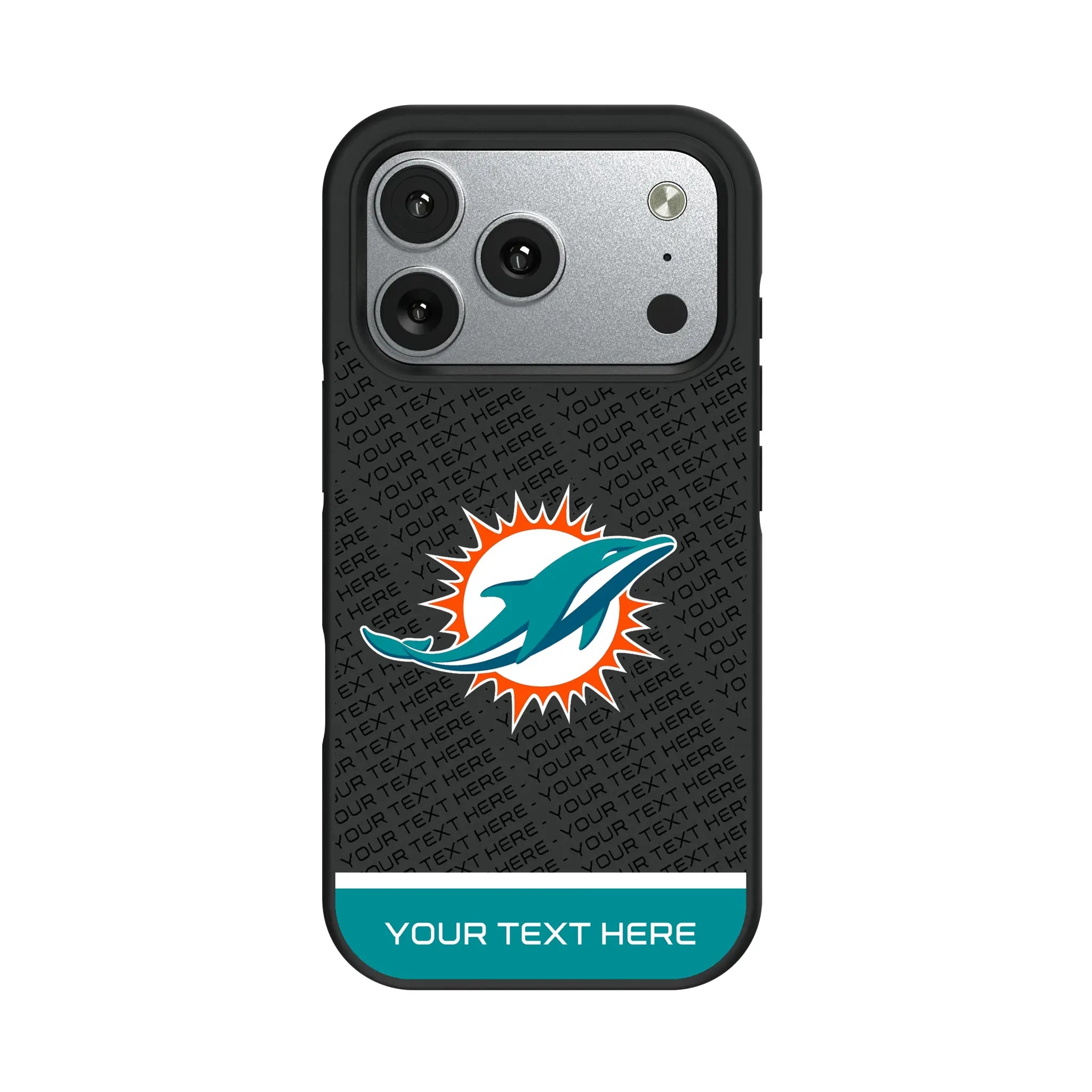 Miami Dolphins Personalized EndZone Plus iPhone Bump Phone Case for Apple iPhone#Device_iPhone 17 Pro