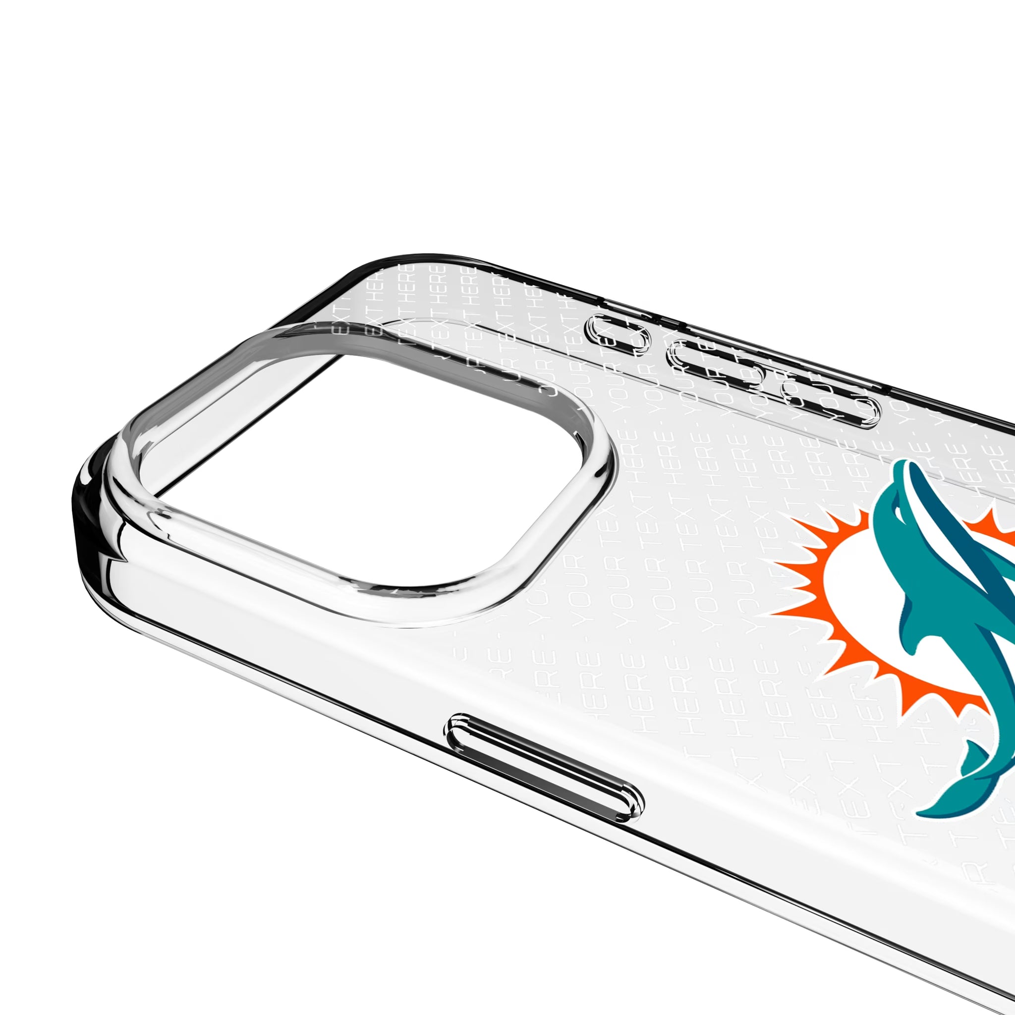 Miami Dolphins Personalized EndZone Plus iPhone Clear Phone Case for Apple iPhone - Detail