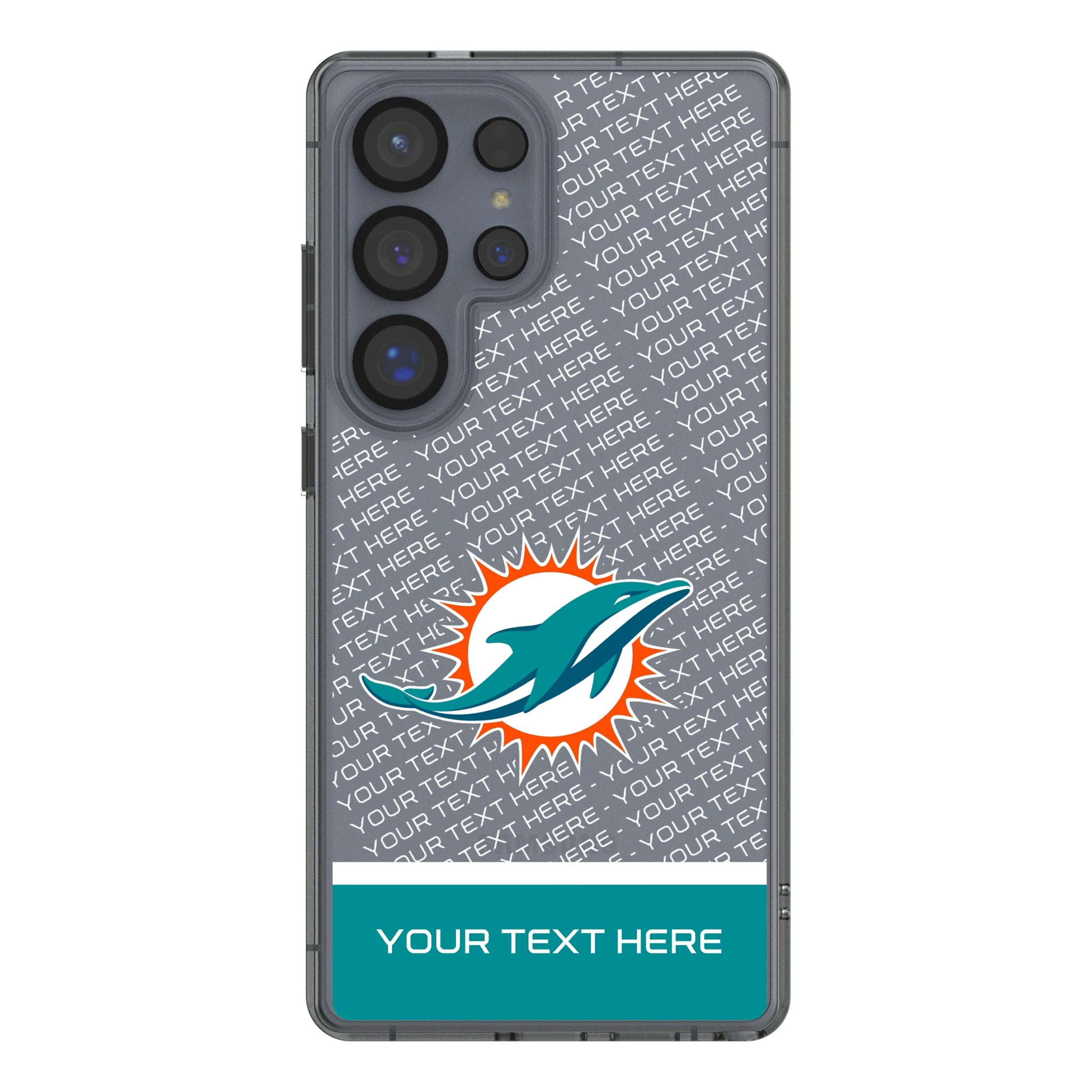 Miami Dolphins Personalized EndZone Plus Galaxy Clear Phone Case for Samsung Galaxy