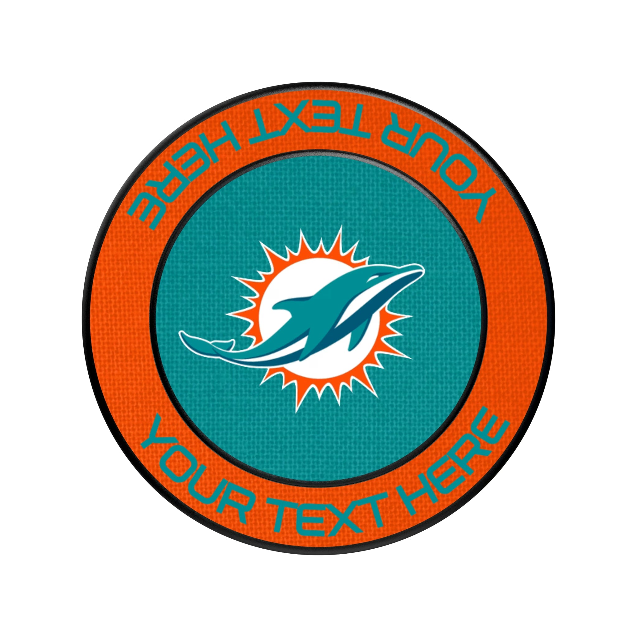Miami Dolphins Personalized Endzone Solid Popsockets Round Magnetic