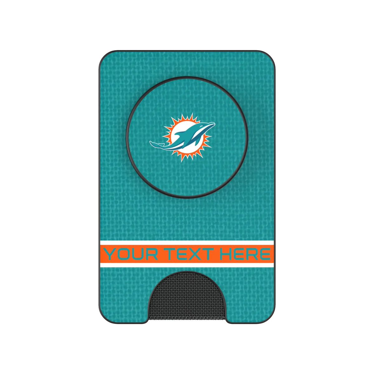Miami Dolphins Personalized Endzone Solid Popsockets Wallet Magnetic