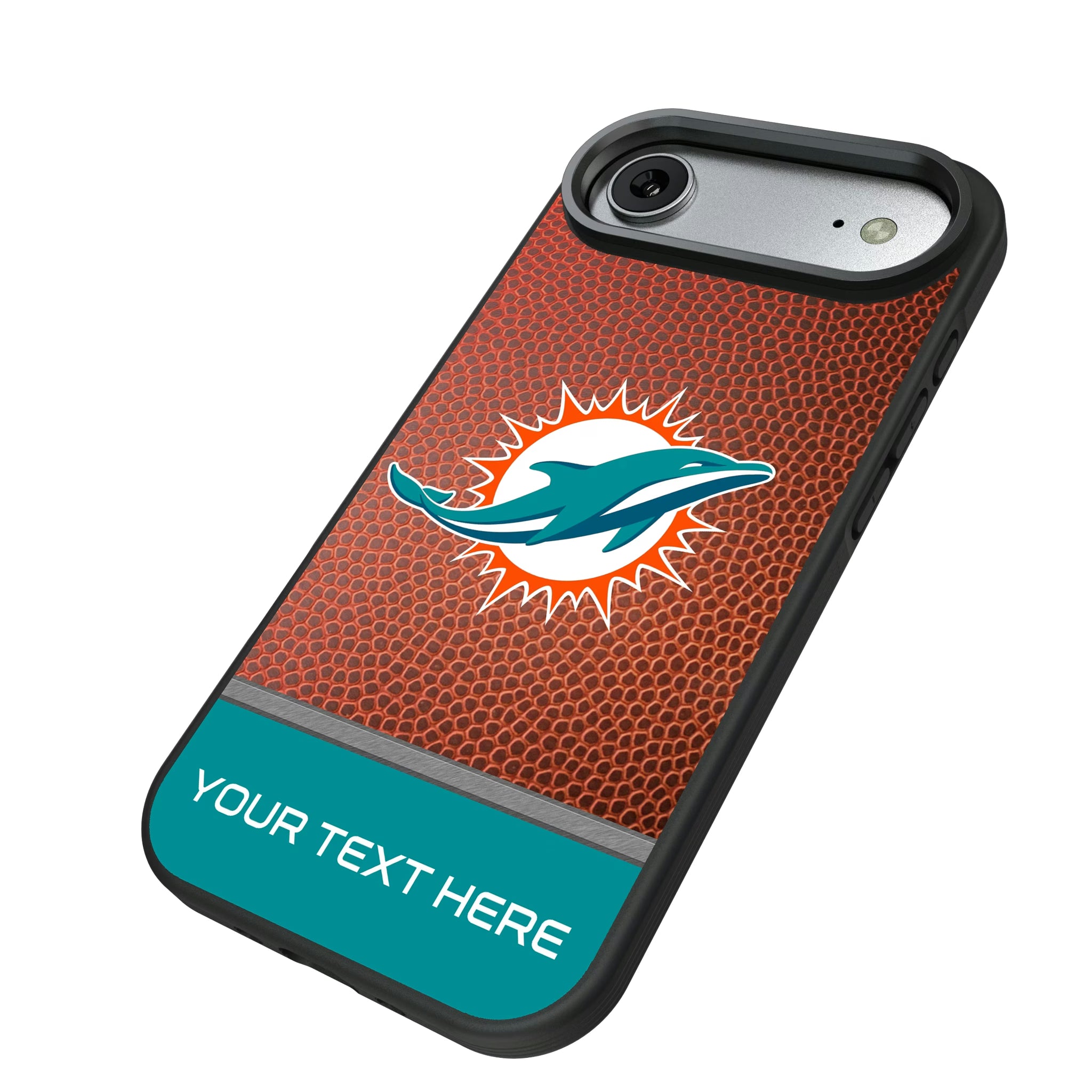 Miami Dolphins Personalized Football iPhone Bump Phone Case for Apple iPhone - Isometric View#Device_iPhone Air