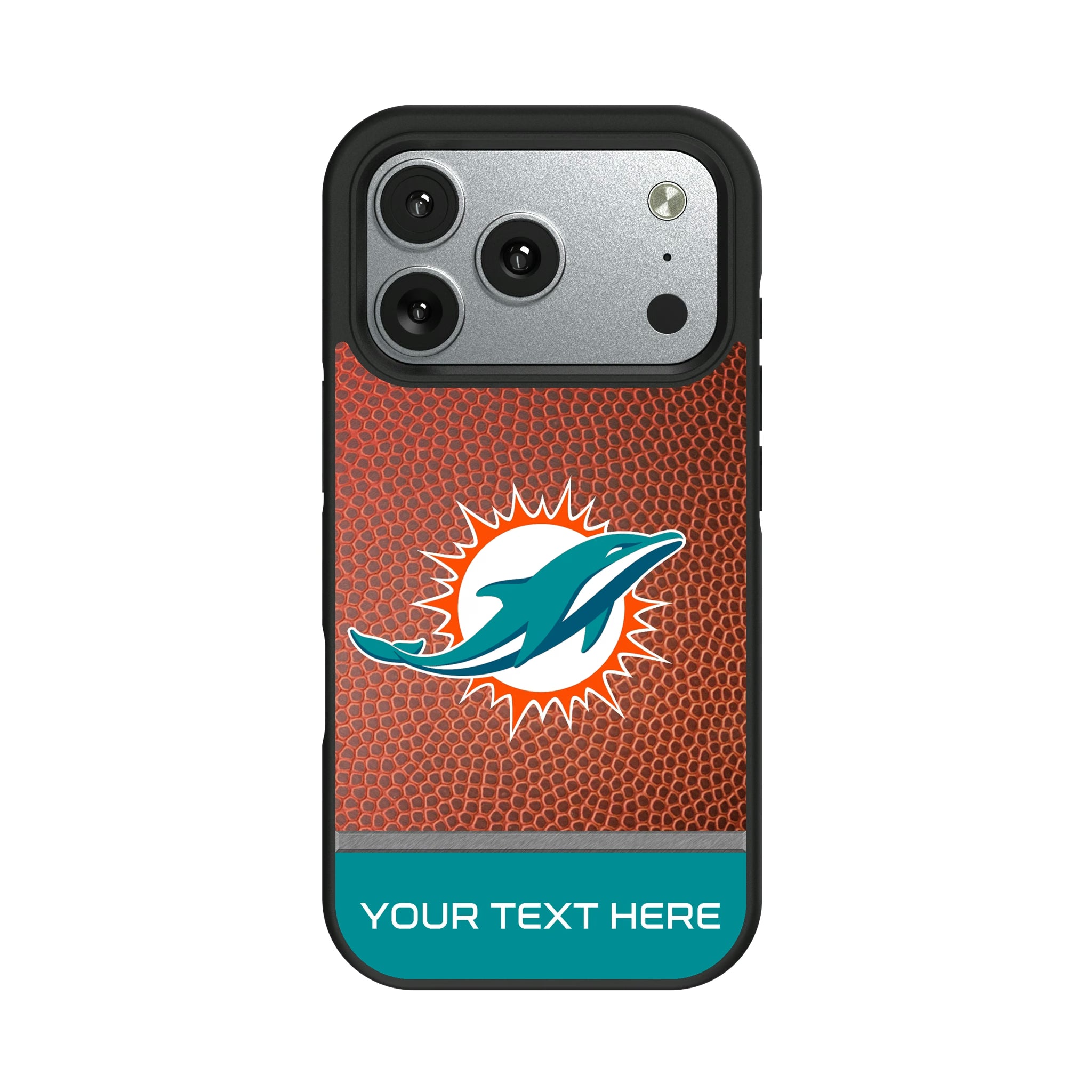 Miami Dolphins Personalized Football iPhone Bump Phone Case for Apple iPhone#Device_iPhone 17 Pro