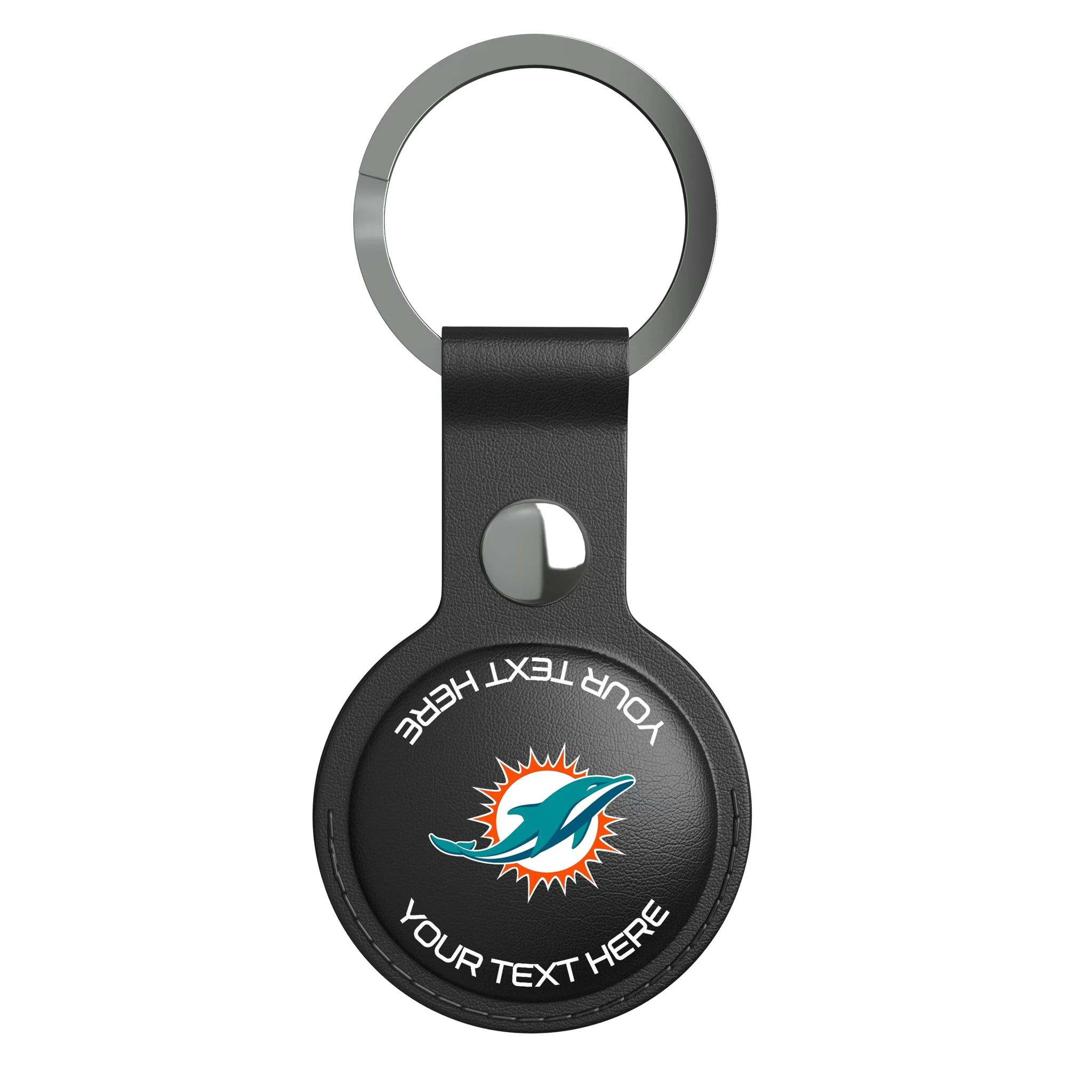 Miami Dolphins Personalized Insignia AirTag Black Airtag Holder