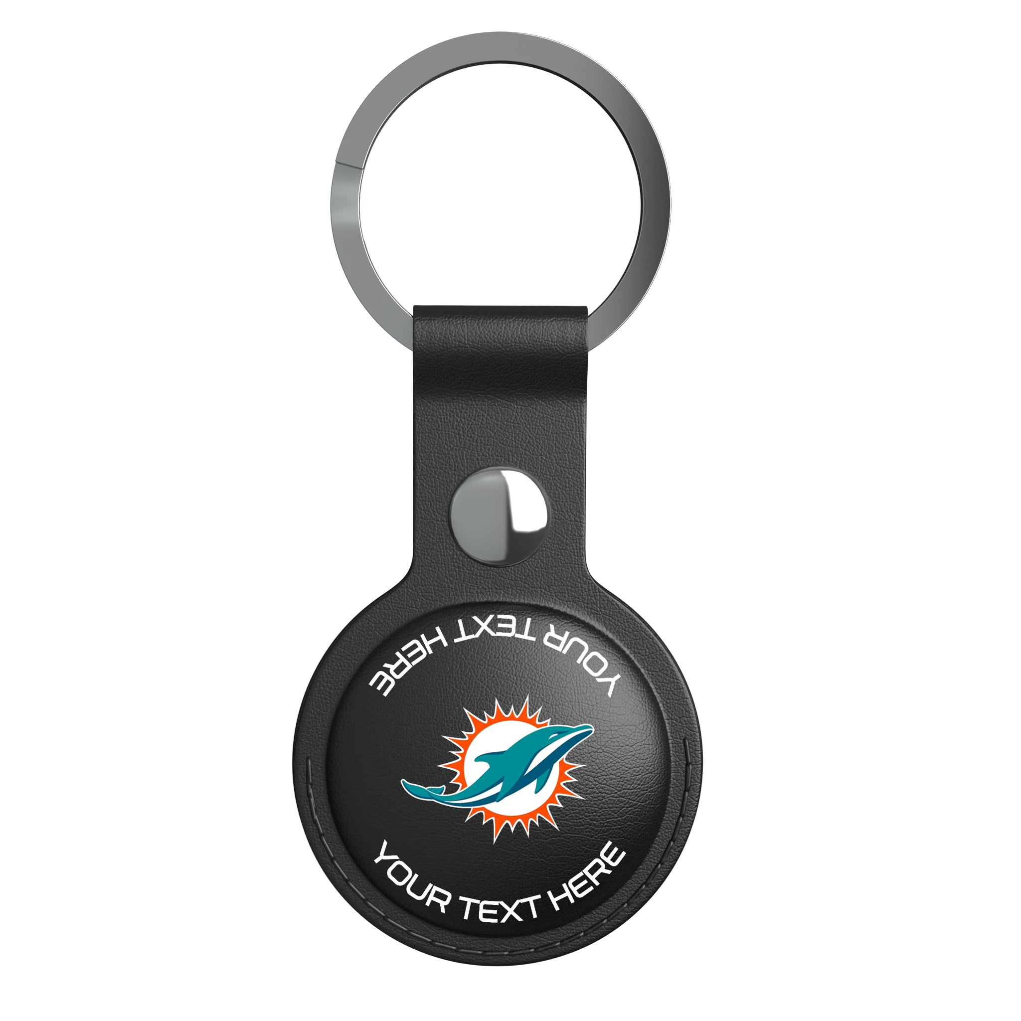 Miami Dolphins Personalized Insignia AirTag Black Airtag Holder