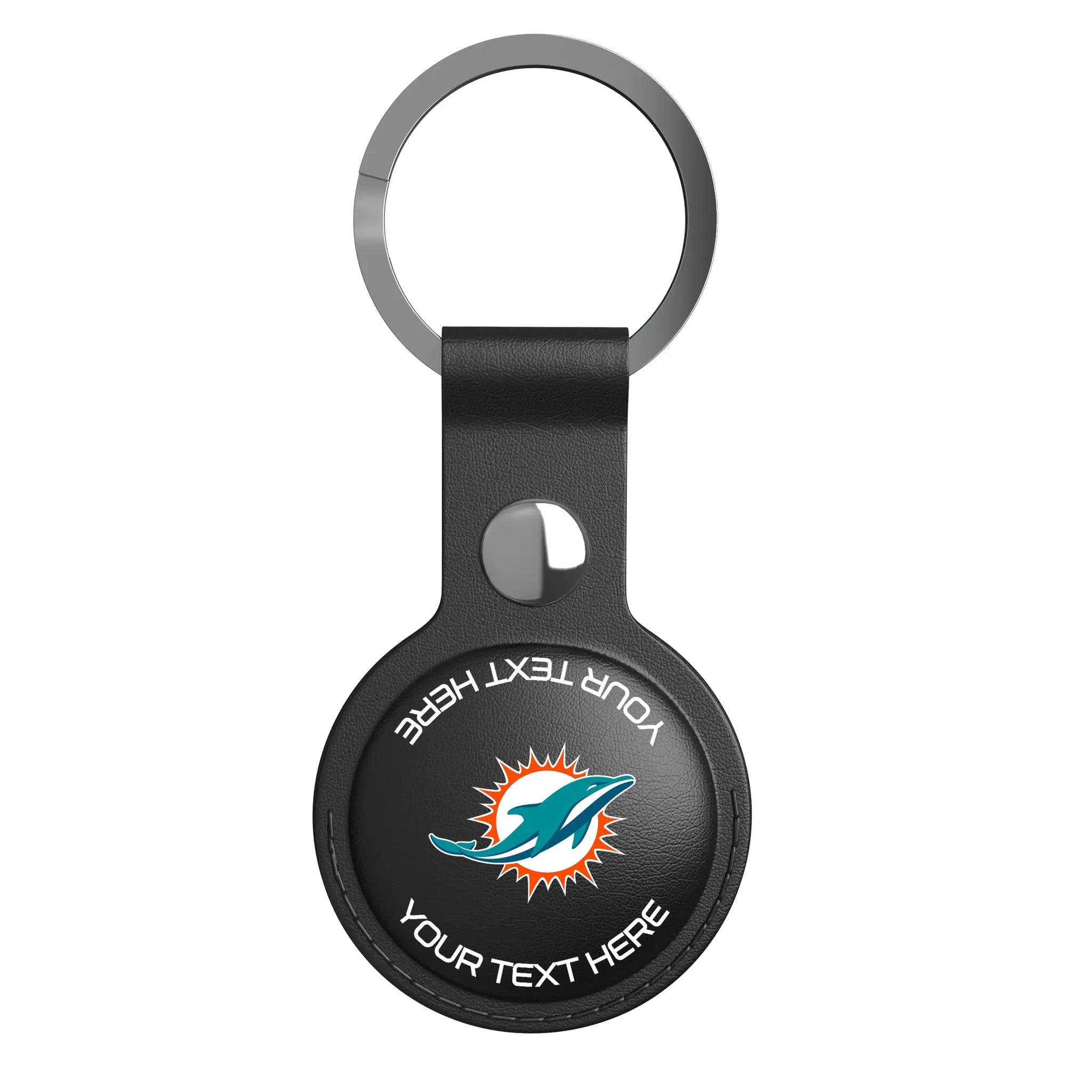 Miami Dolphins Personalized Insignia AirTag Black Airtag Holder