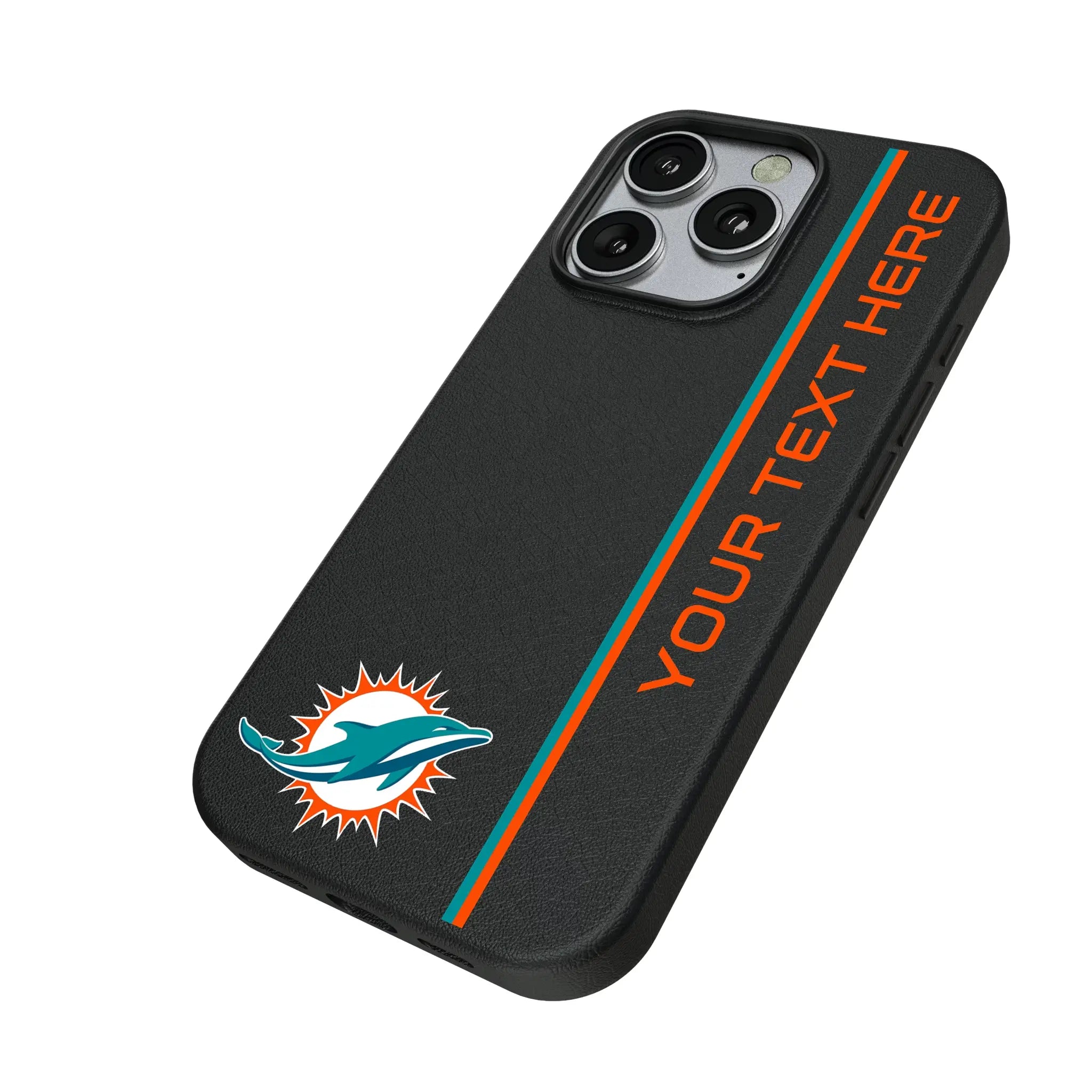 Miami Dolphins Personalized Sidebard iPhone MagSafe Compatible Phone Case for Apple iPhone - Isometric View