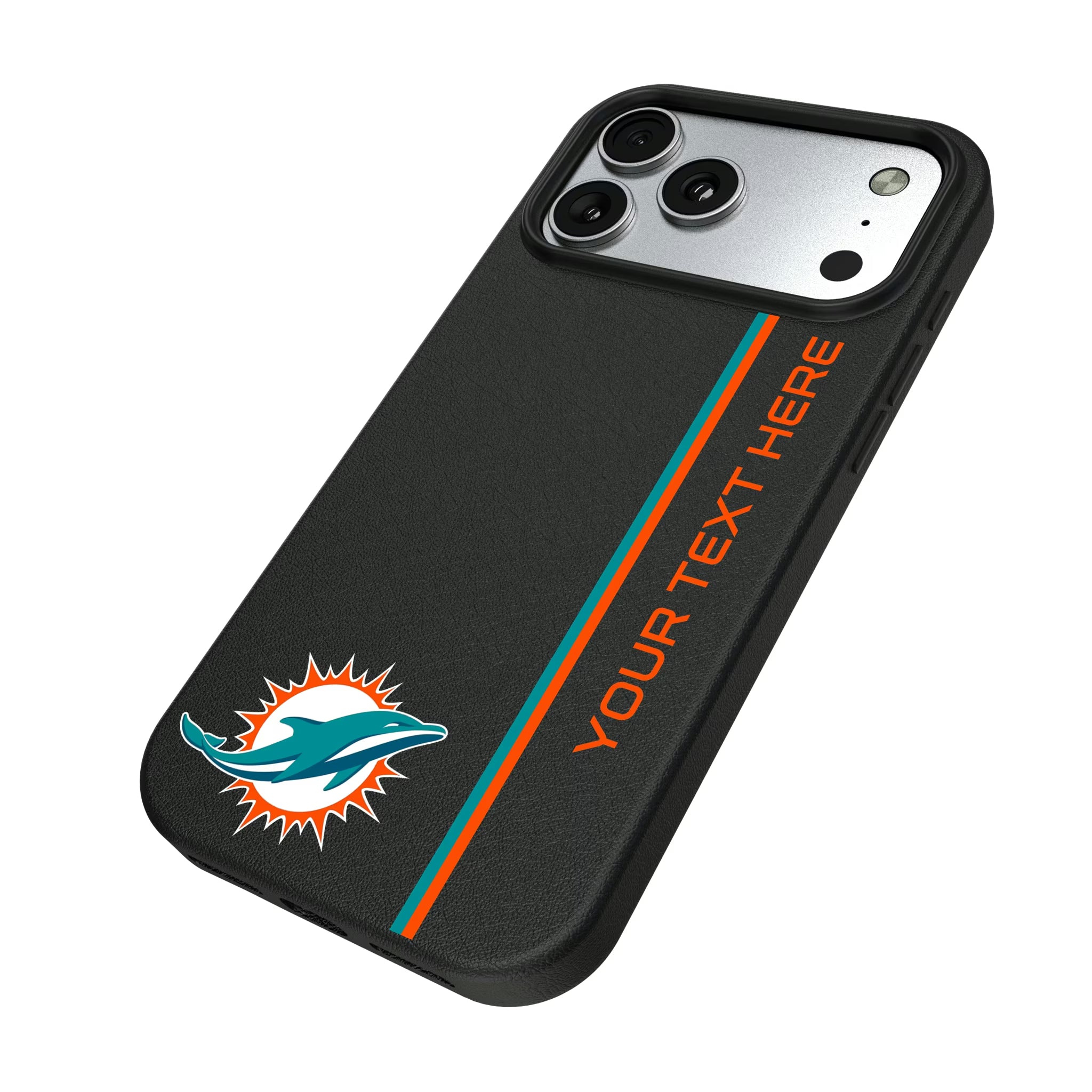 Miami Dolphins Personalized Sidebard iPhone MagSafe Compatible Phone Case for Apple iPhone - Isometric View#Device_iPhone 17 Pro Max