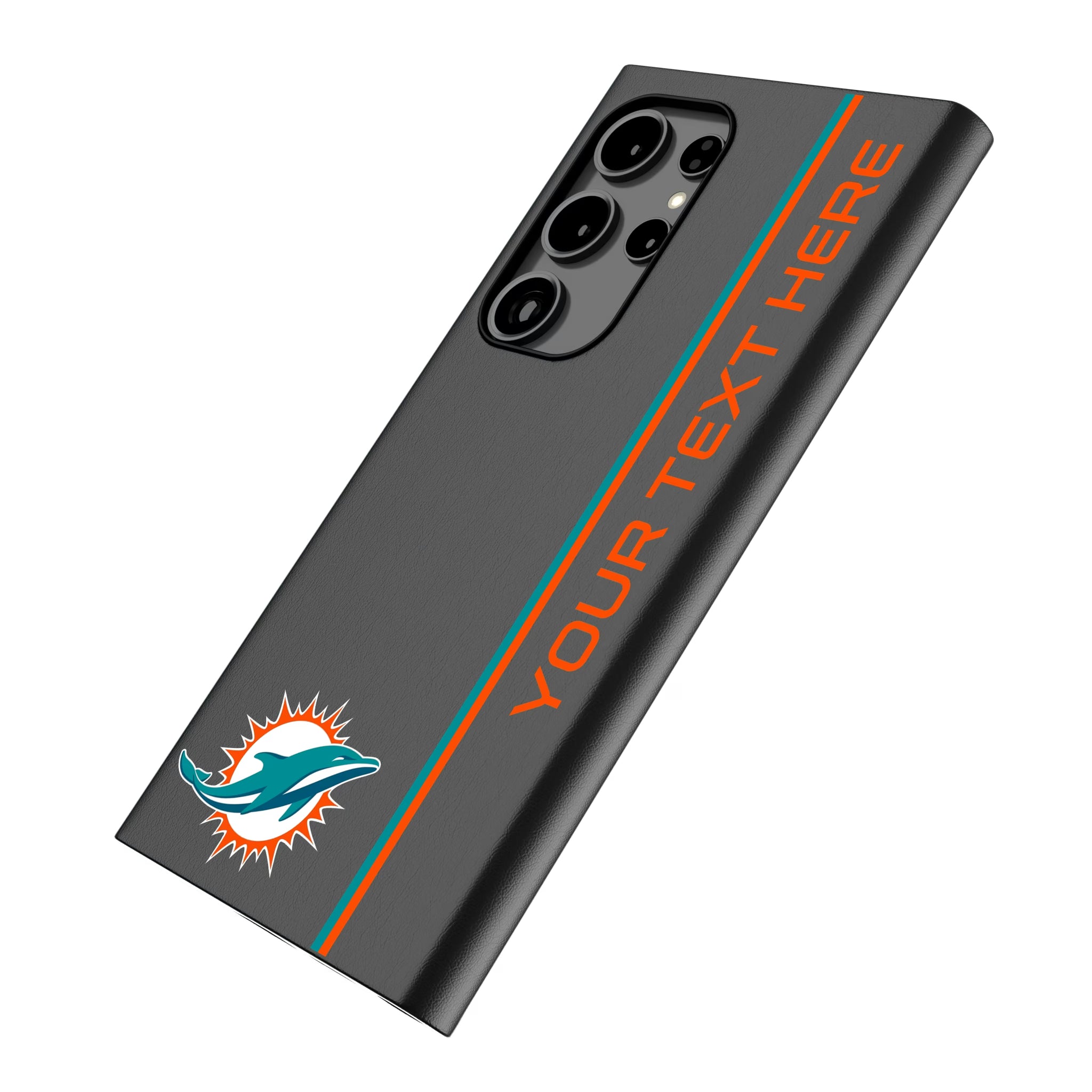Miami Dolphins Personalized Sidebard Galaxy MagSafe Compatible Phone Case for Samsung Galaxy - Isometric View