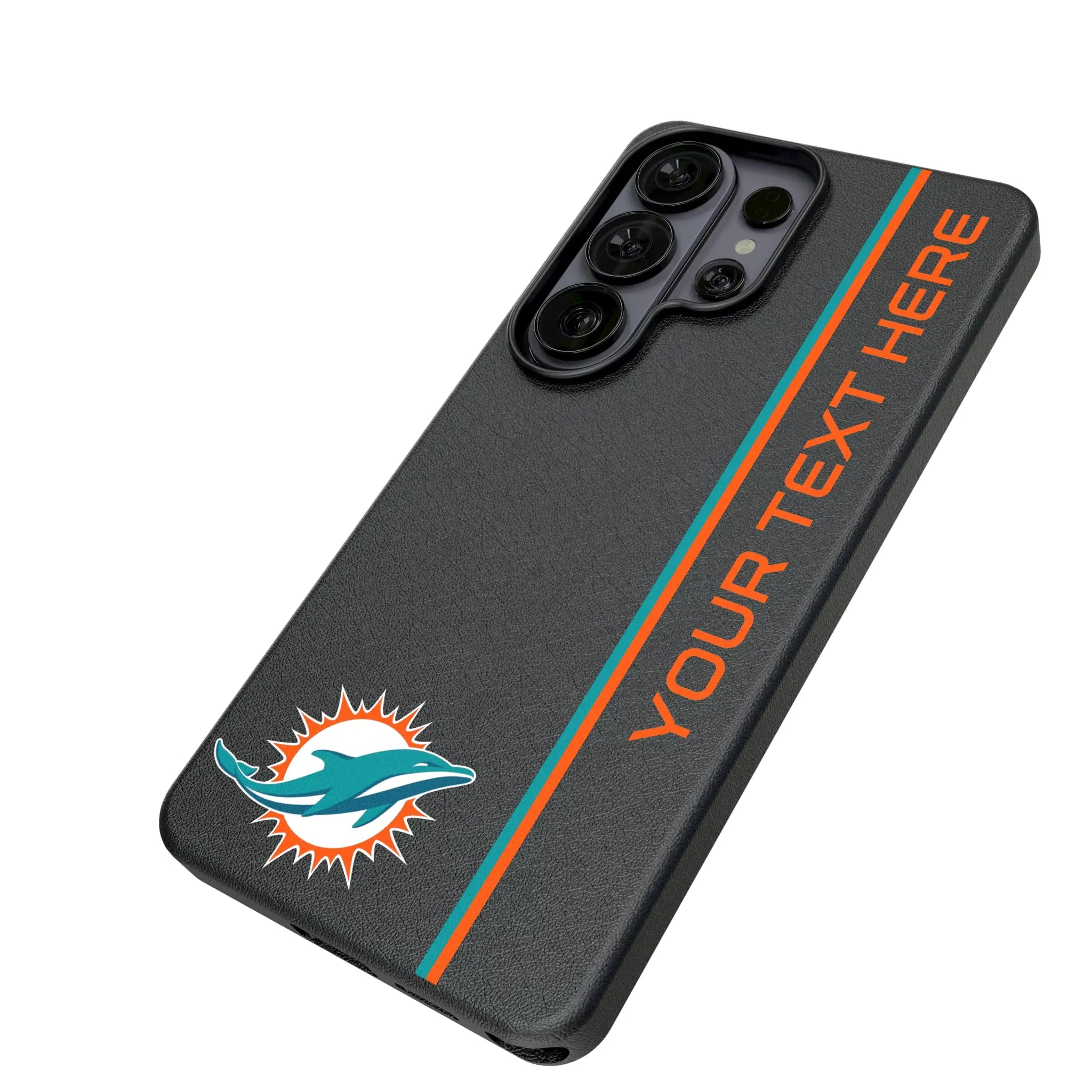 Miami Dolphins Personalized Sidebard Galaxy MagSafe Compatible Phone Case for Samsung Galaxy - Isometric View#Device_Galaxy S26 Ultra