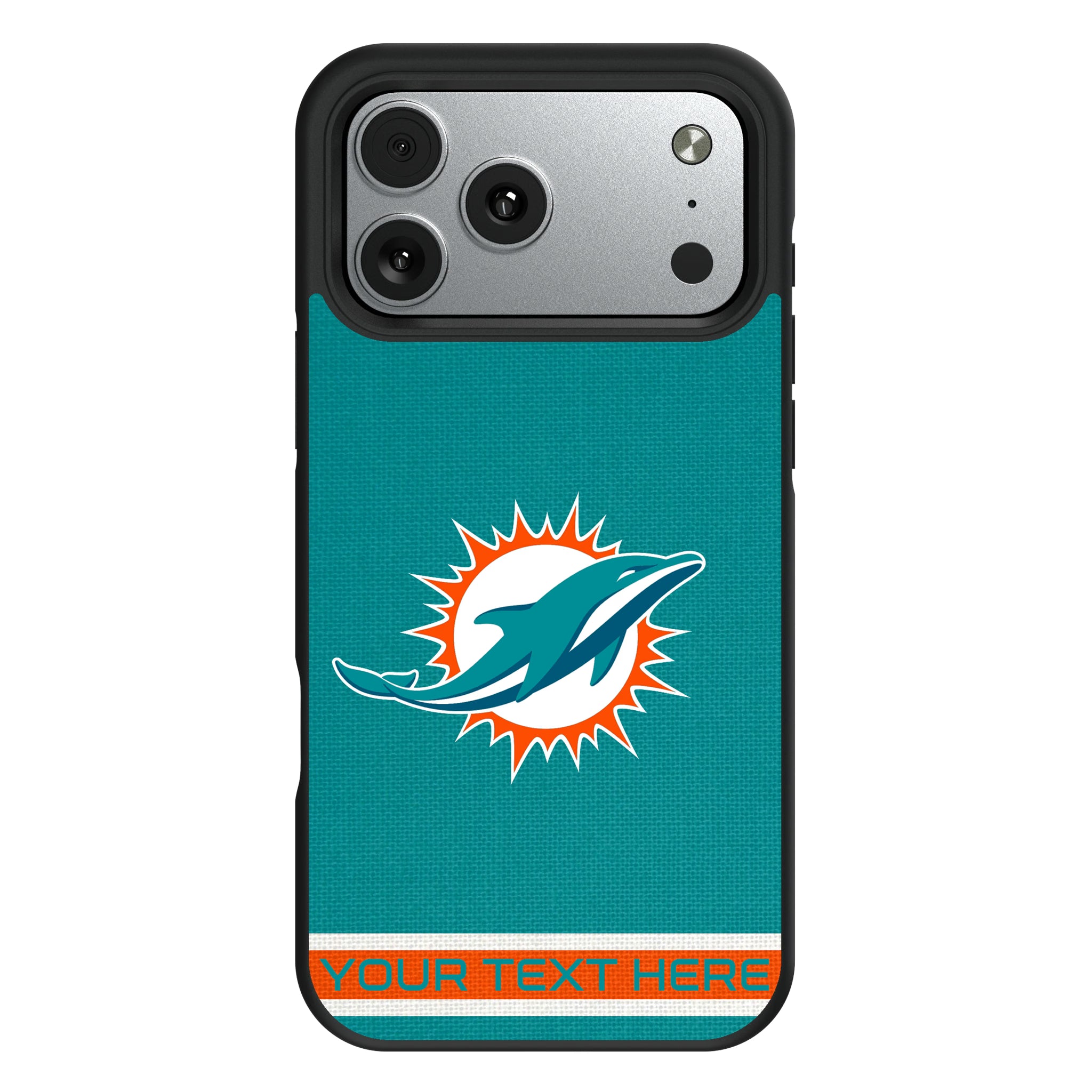 Miami Dolphins Personalized Stripe iPhone Bump Phone Case for Apple iPhone#Device_iPhone 17 Pro Max