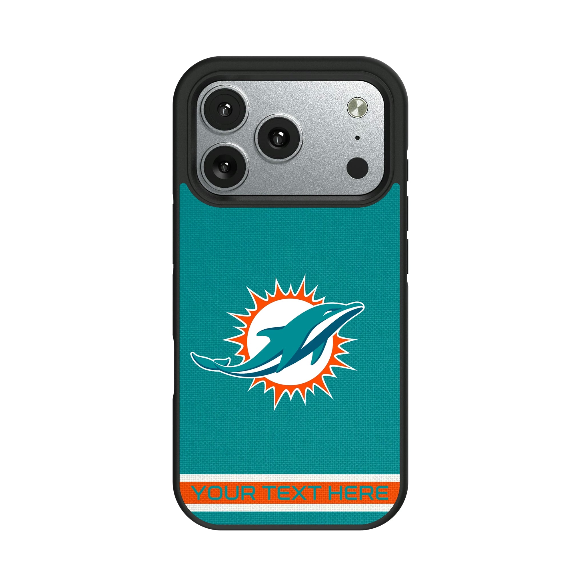 Miami Dolphins Personalized Stripe iPhone Bump Phone Case for Apple iPhone#Device_iPhone 17 Pro