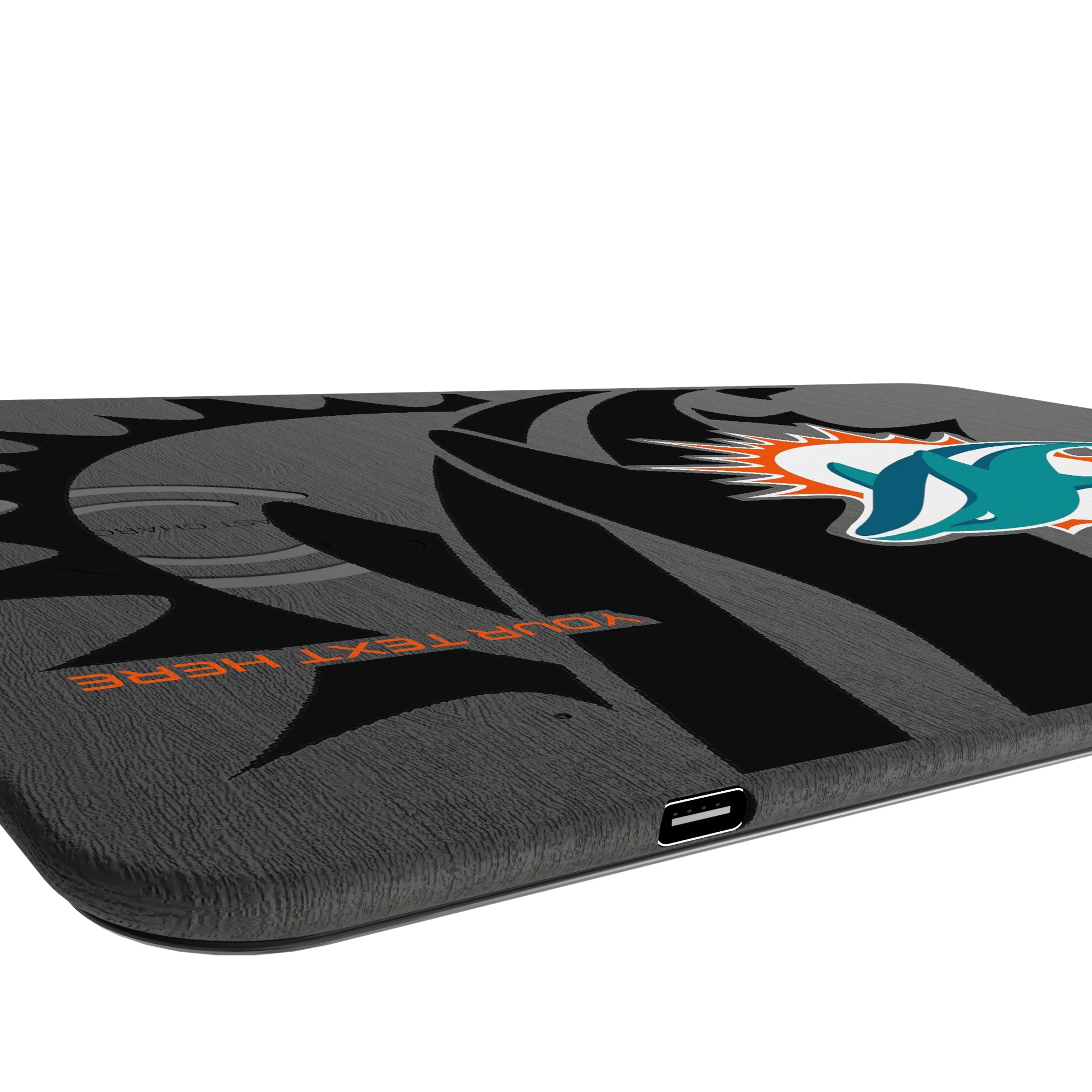 Miami Dolphins Personalized Tilt 15-Watt Wireless Charger and Mouse Pad