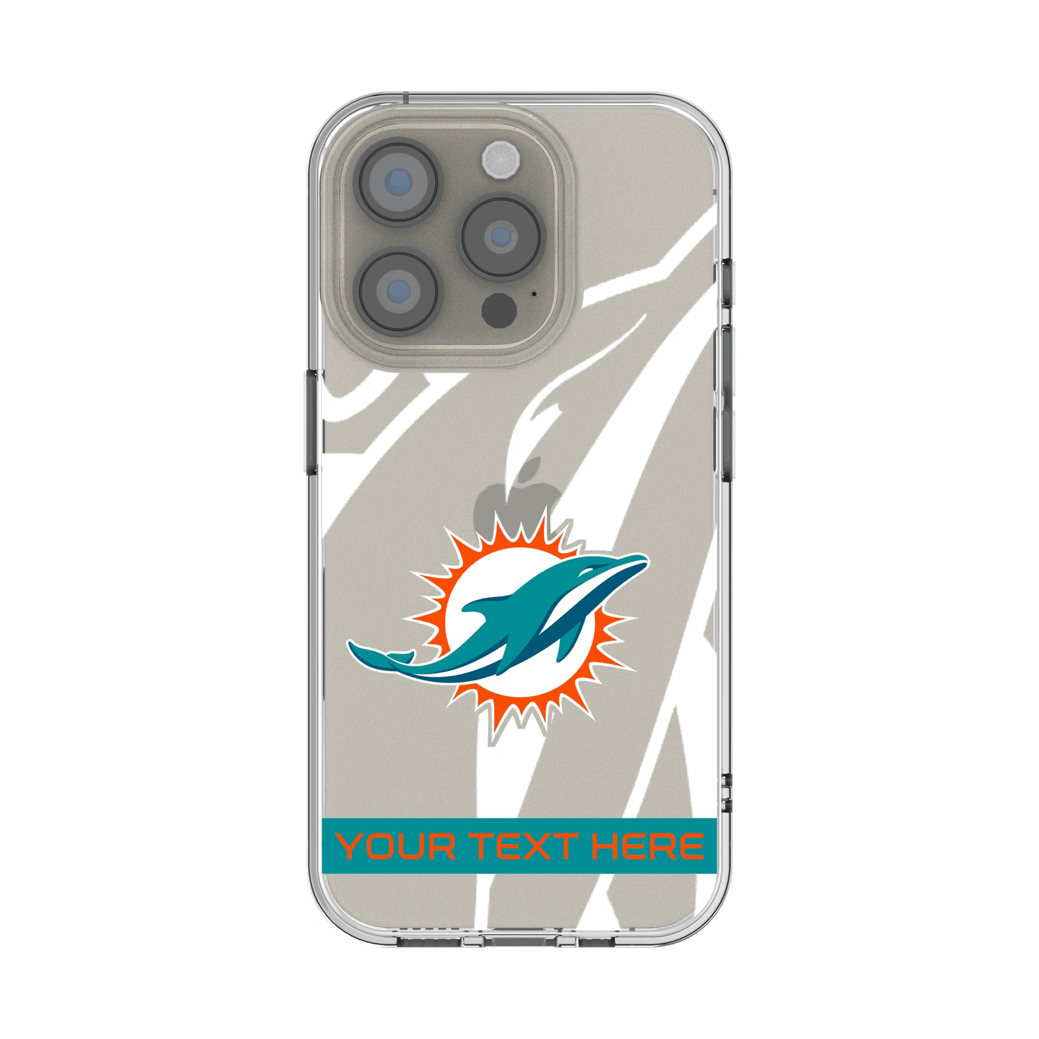 Miami Dolphins Personalized Tilt iPhone Clear Phone Case for Apple iPhone